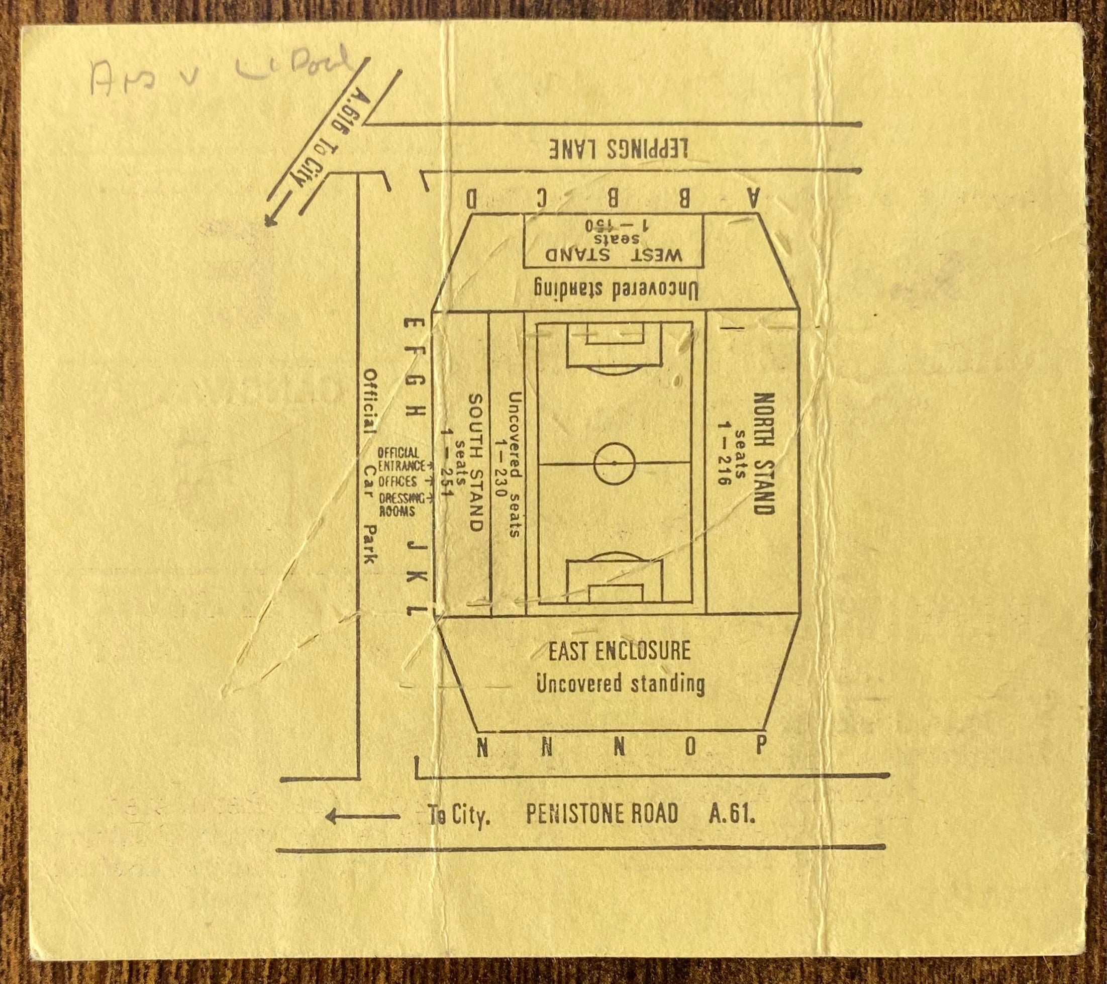 1980 ORIGINAL FA CUP SEMI FINAL TICKET LIVERPOOL V ARSENAL @ HILLSBOROUGH