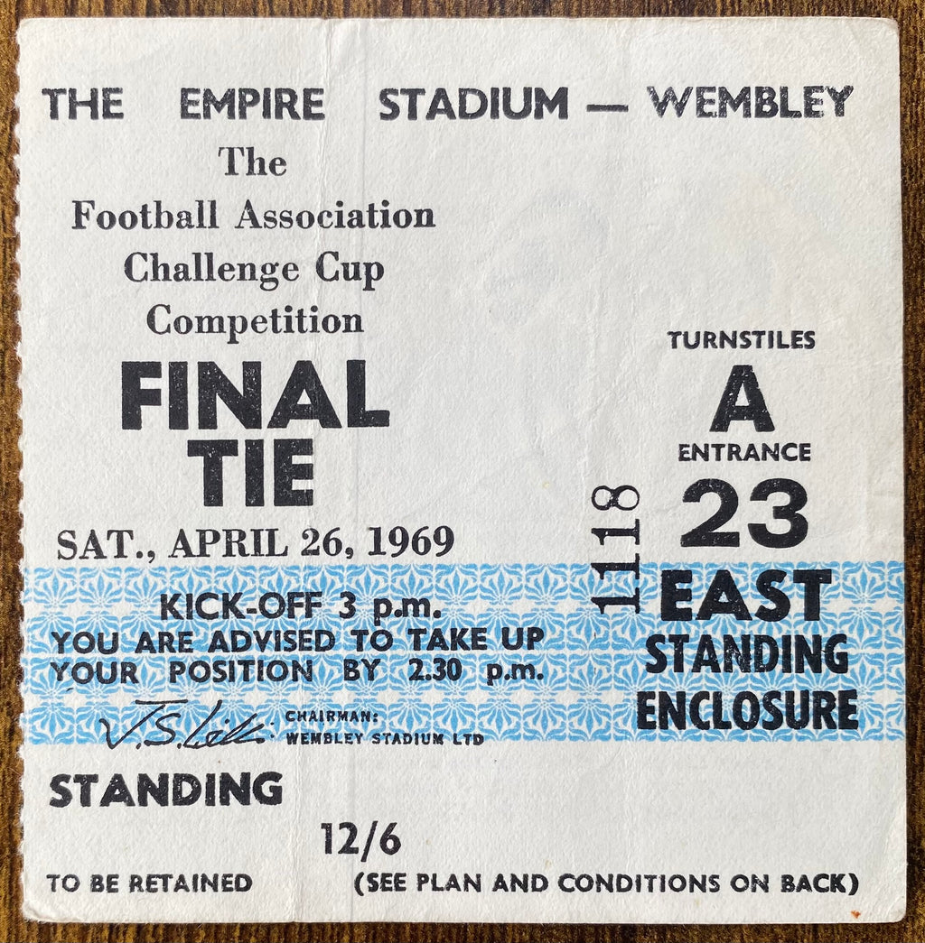 1969 ORIGINAL FA CUP FINAL TICKET LEICESTER CITY V MANCHESTER CITY