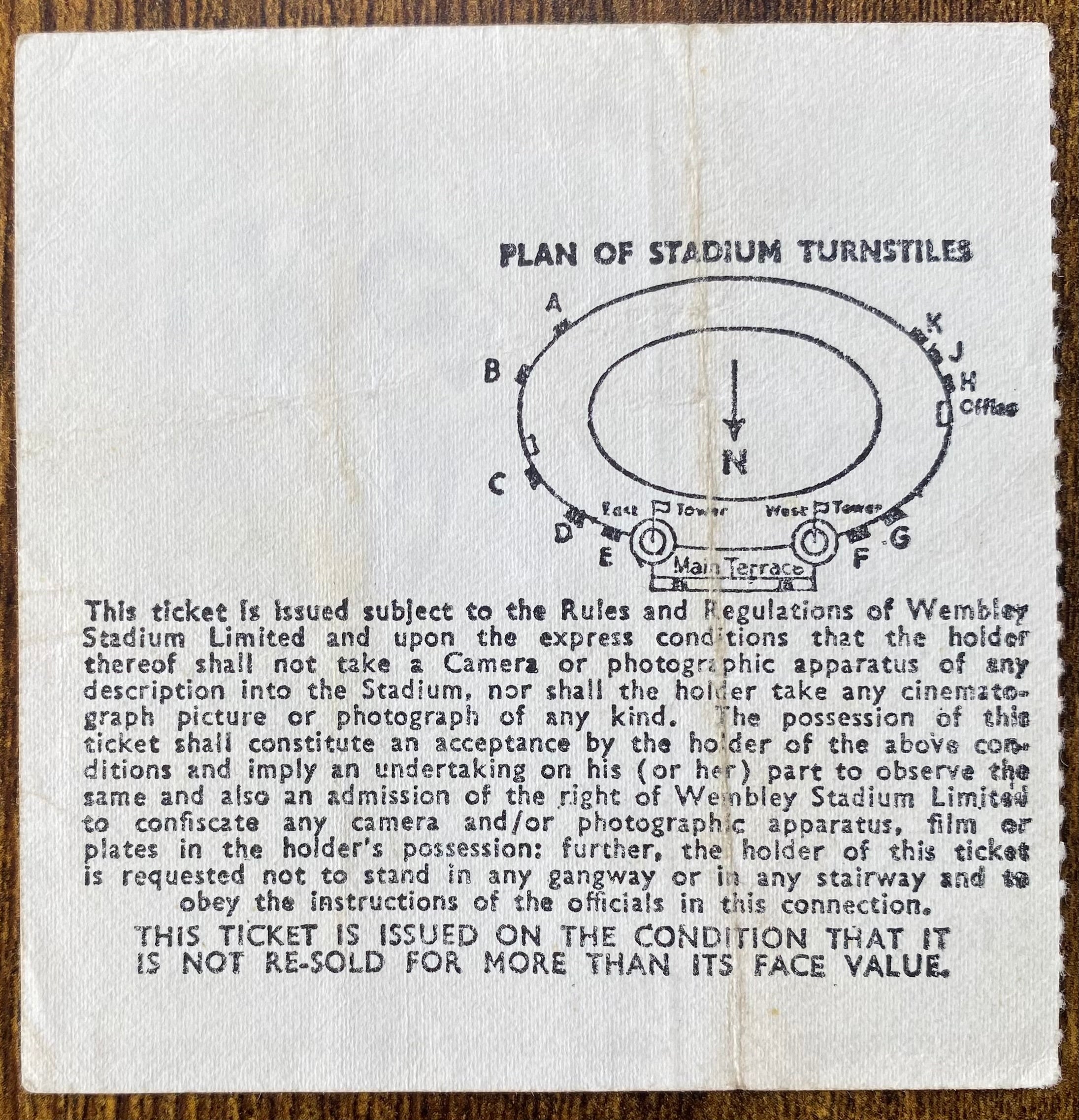 1969 ORIGINAL FA CUP FINAL TICKET LEICESTER CITY V MANCHESTER CITY