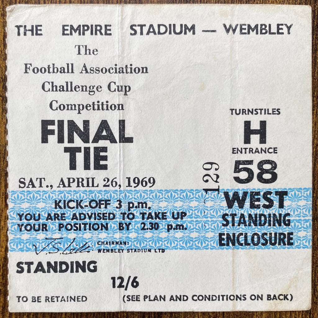 1969 ORIGINAL FA CUP FINAL TICKET LEICESTER CITY V MANCHESTER CITY