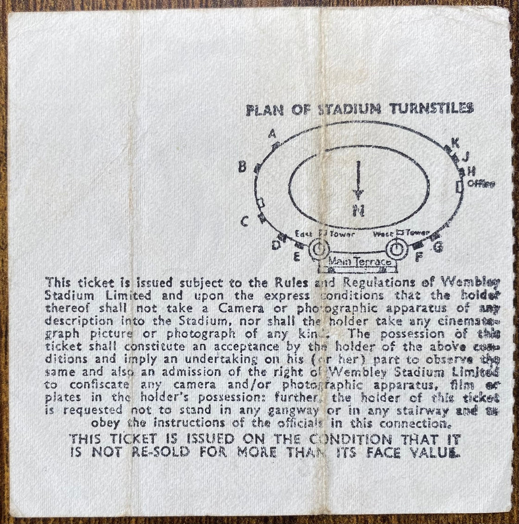 1969 ORIGINAL FA CUP FINAL TICKET LEICESTER CITY V MANCHESTER CITY