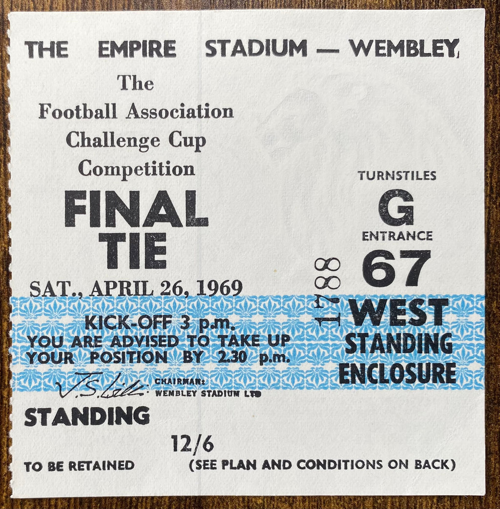 1969 ORIGINAL FA CUP FINAL TICKET LEICESTER CITY V MANCHESTER CITY