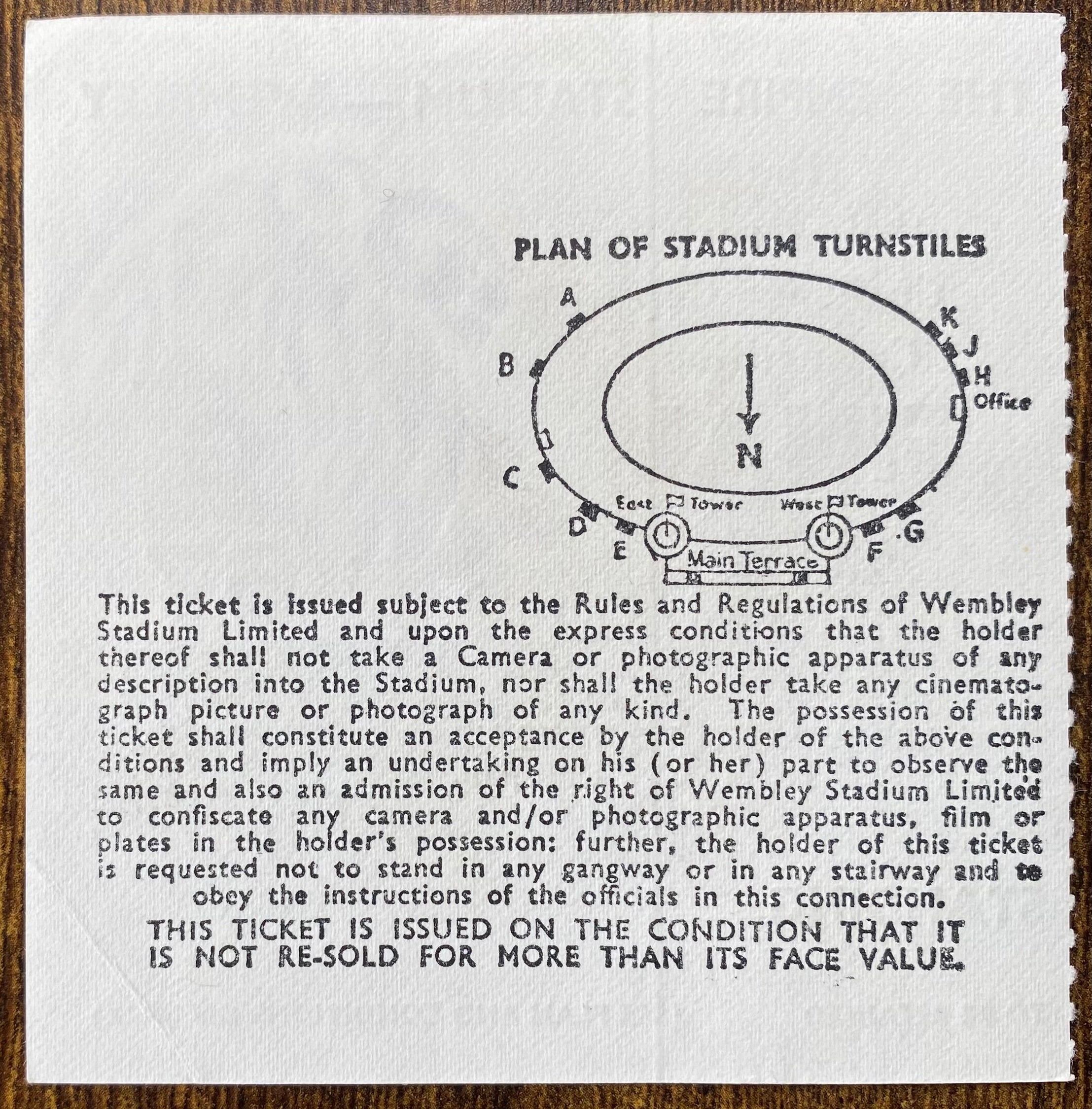1969 ORIGINAL FA CUP FINAL TICKET LEICESTER CITY V MANCHESTER CITY
