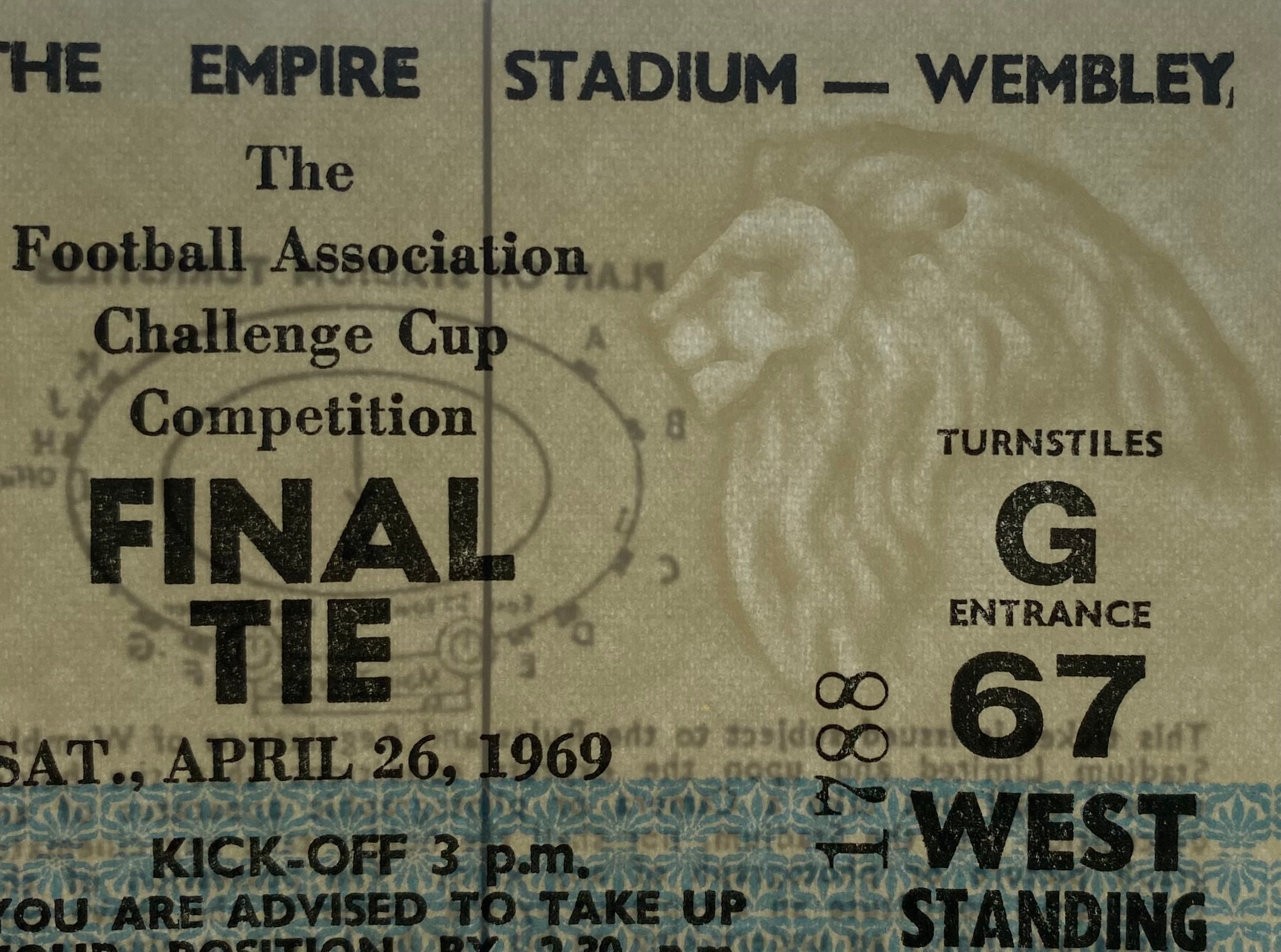 1969 ORIGINAL FA CUP FINAL TICKET LEICESTER CITY V MANCHESTER CITY
