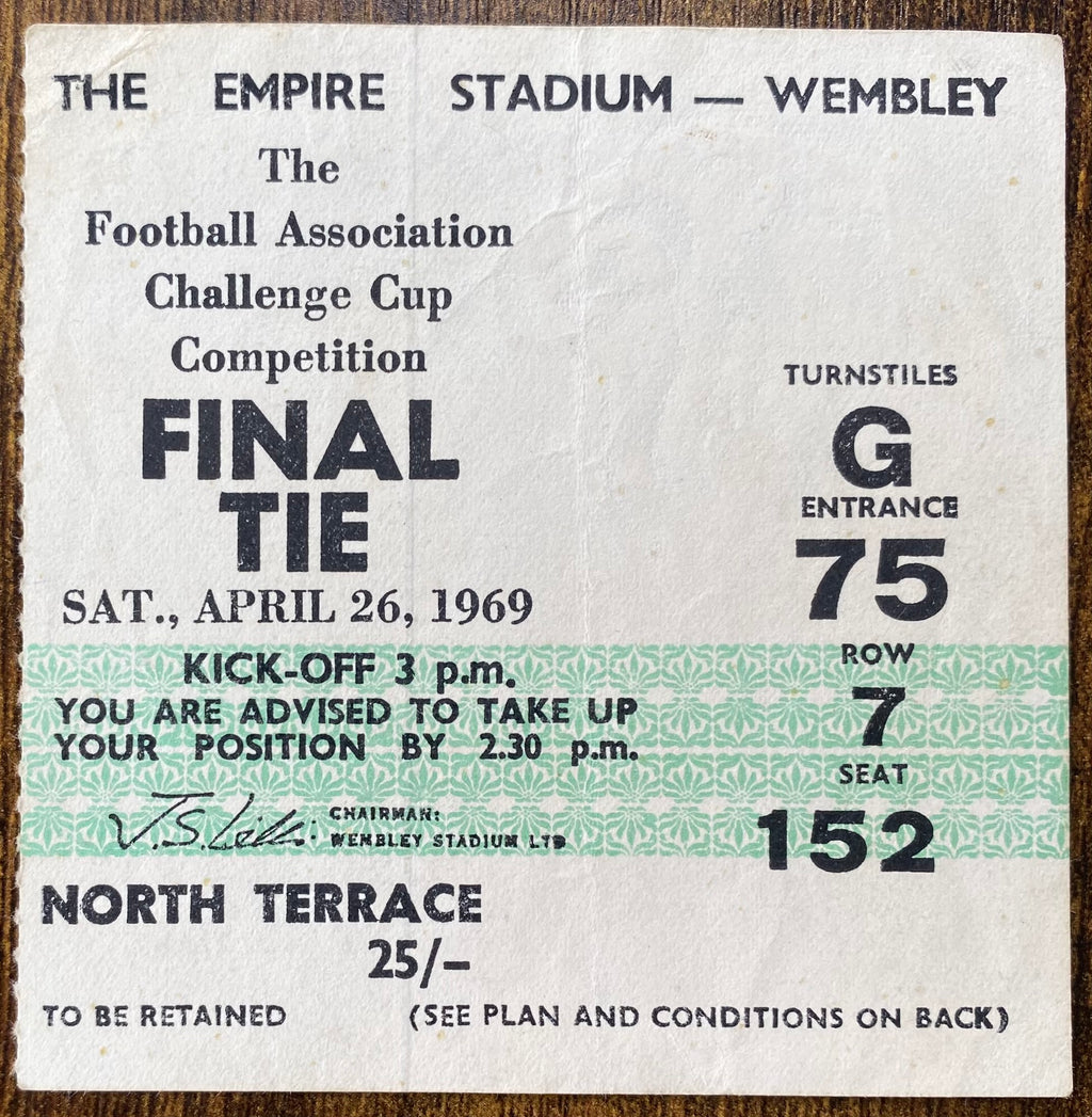 1969 ORIGINAL FA CUP FINAL TICKET LEICESTER CITY V MANCHESTER CITY