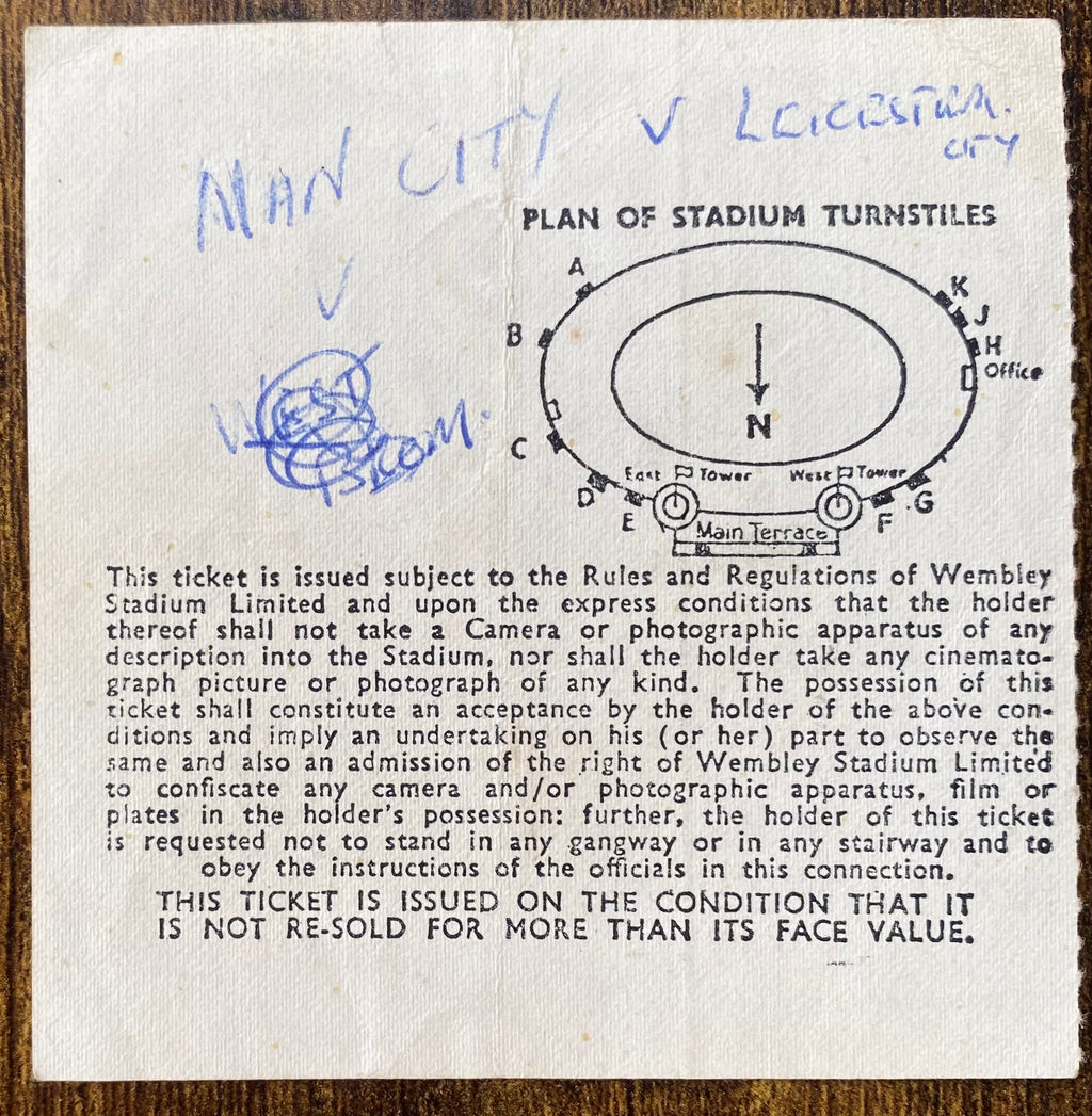 1969 ORIGINAL FA CUP FINAL TICKET LEICESTER CITY V MANCHESTER CITY