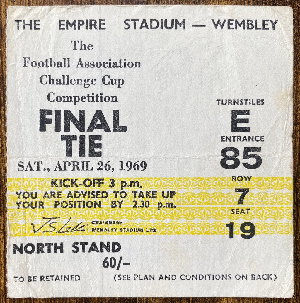 1969 ORIGINAL FA CUP FINAL TICKET LEICESTER CITY V MANCHESTER CITY