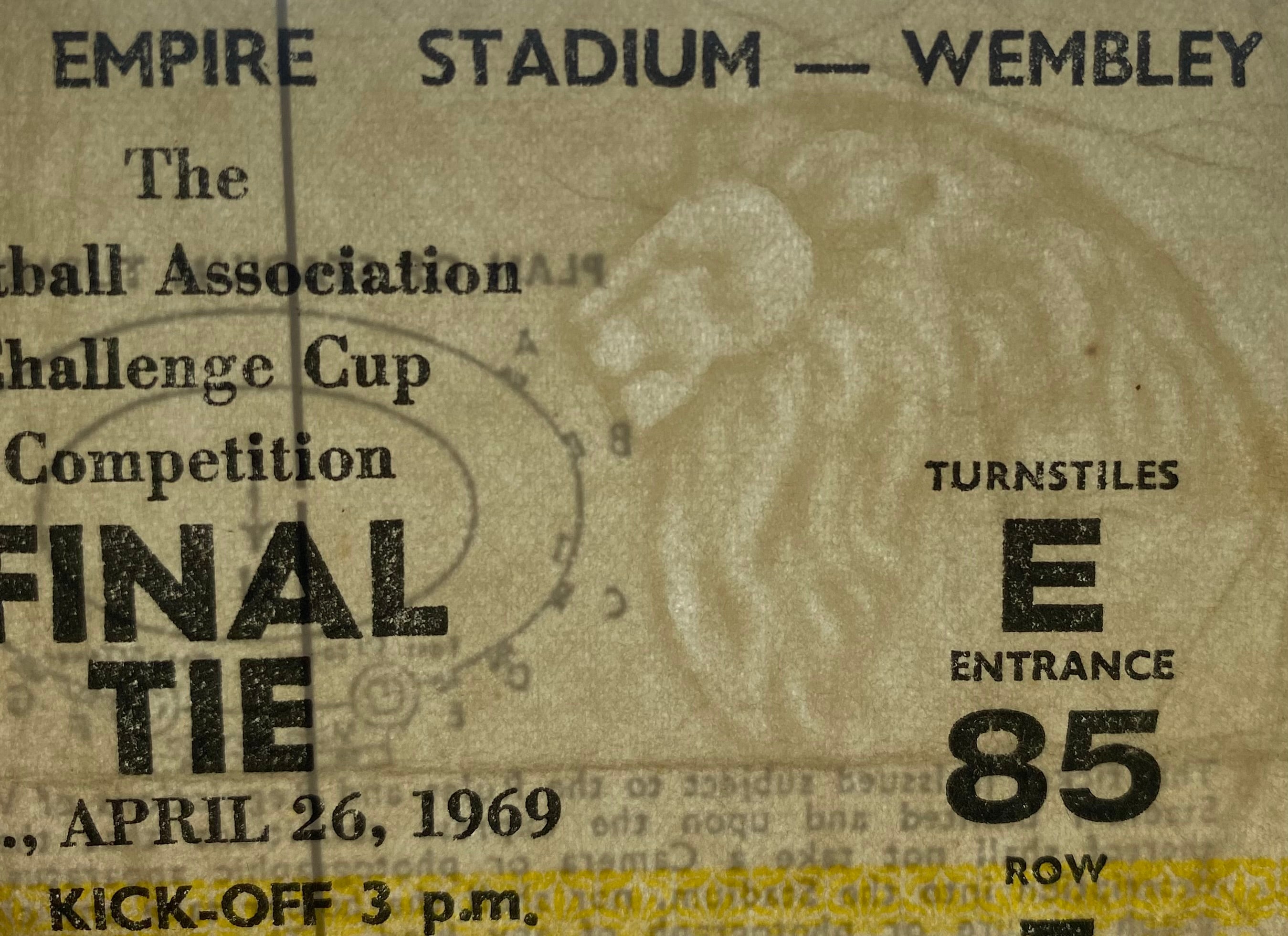 1969 ORIGINAL FA CUP FINAL TICKET LEICESTER CITY V MANCHESTER CITY