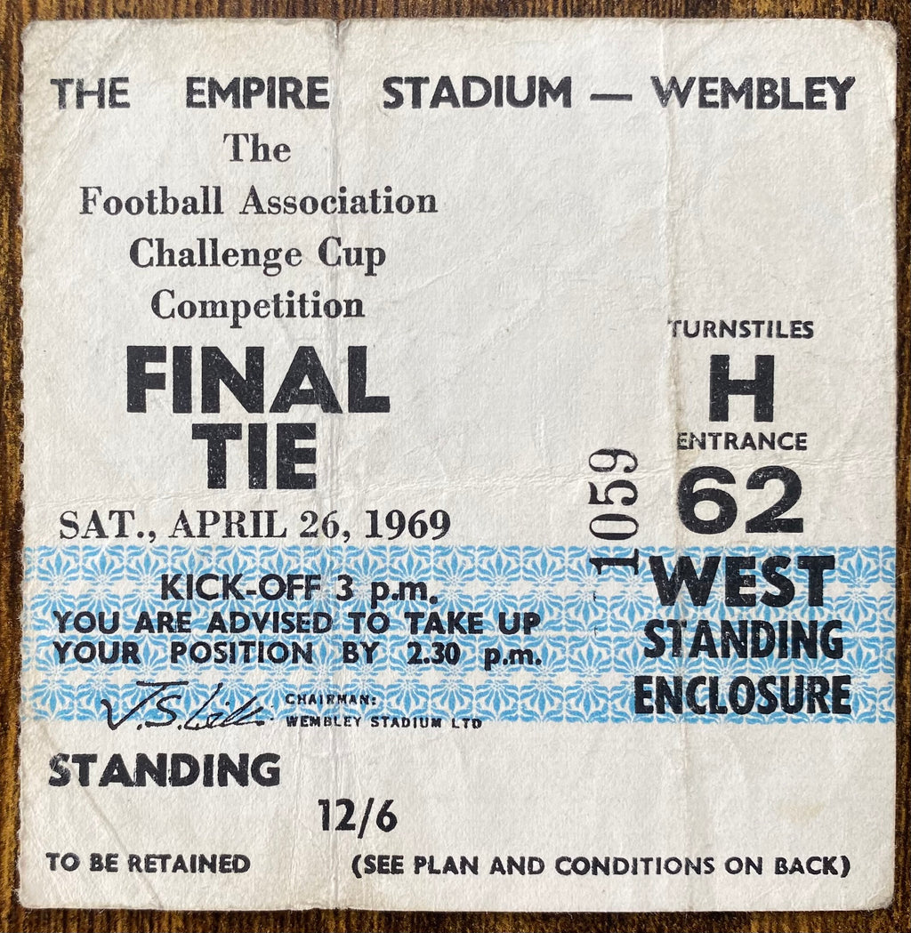 1969 ORIGINAL FA CUP FINAL TICKET LEICESTER CITY V MANCHESTER CITY