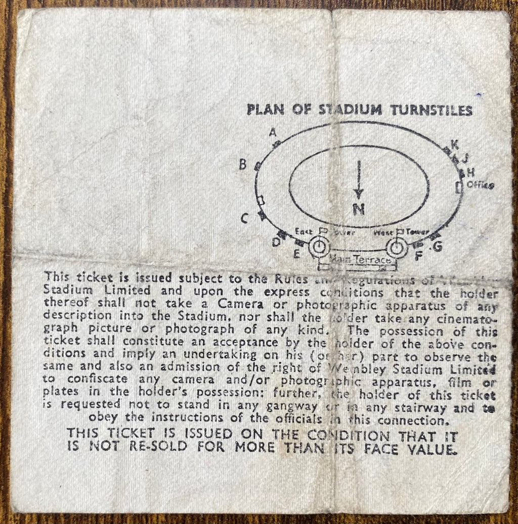 1969 ORIGINAL FA CUP FINAL TICKET LEICESTER CITY V MANCHESTER CITY