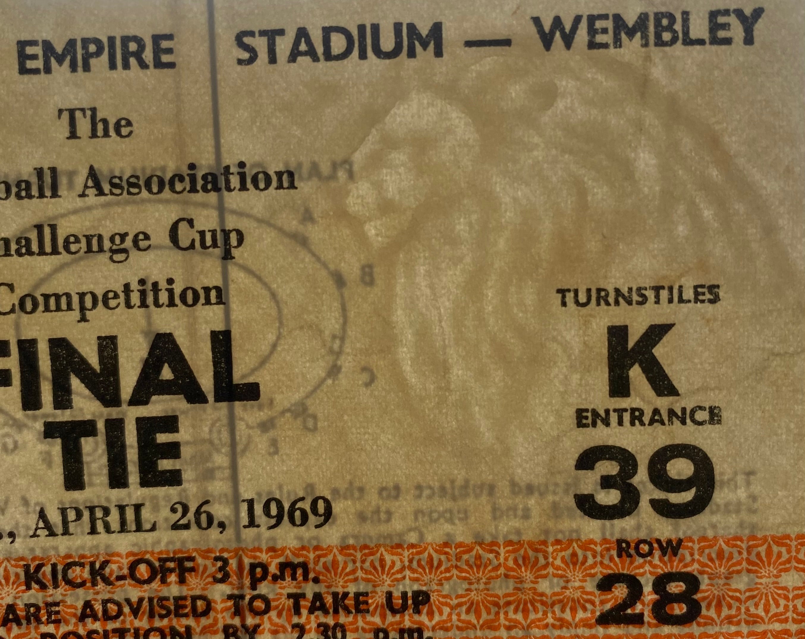 1969 ORIGINAL FA CUP FINAL TICKET LEICESTER CITY V MANCHESTER CITY