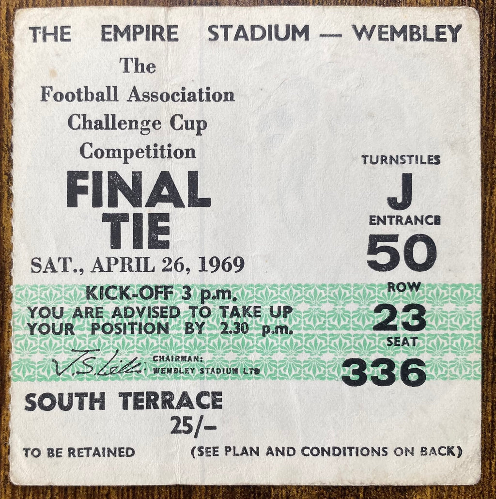 1969 ORIGINAL FA CUP FINAL TICKET LEICESTER CITY V MANCHESTER CITY