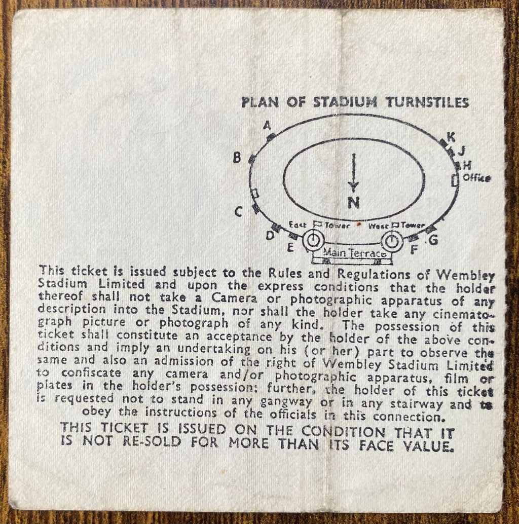 1969 ORIGINAL FA CUP FINAL TICKET LEICESTER CITY V MANCHESTER CITY