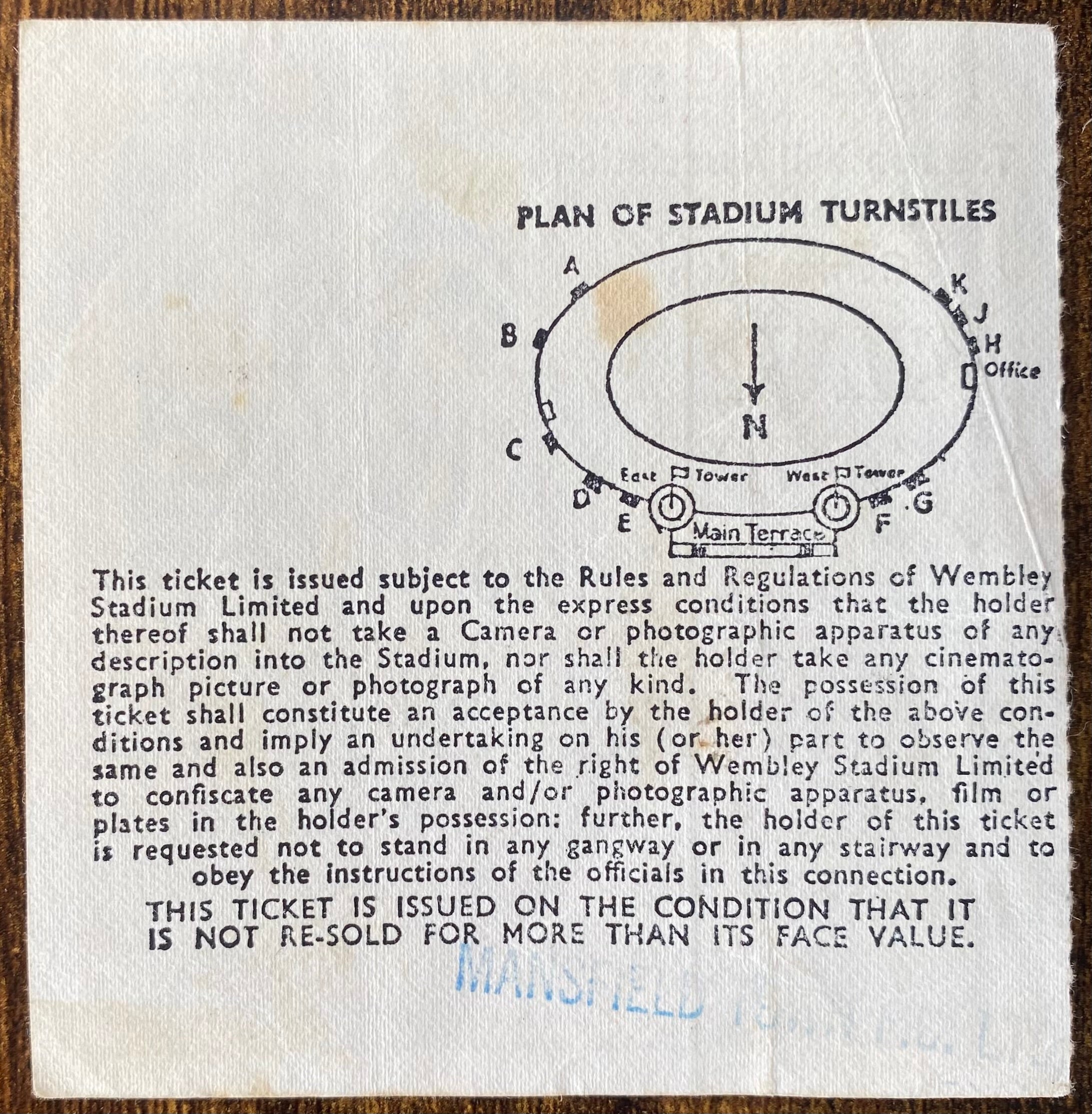 1970 ORIGINAL FA CUP FINAL TICKET CHELSEA V LEEDS UNITED