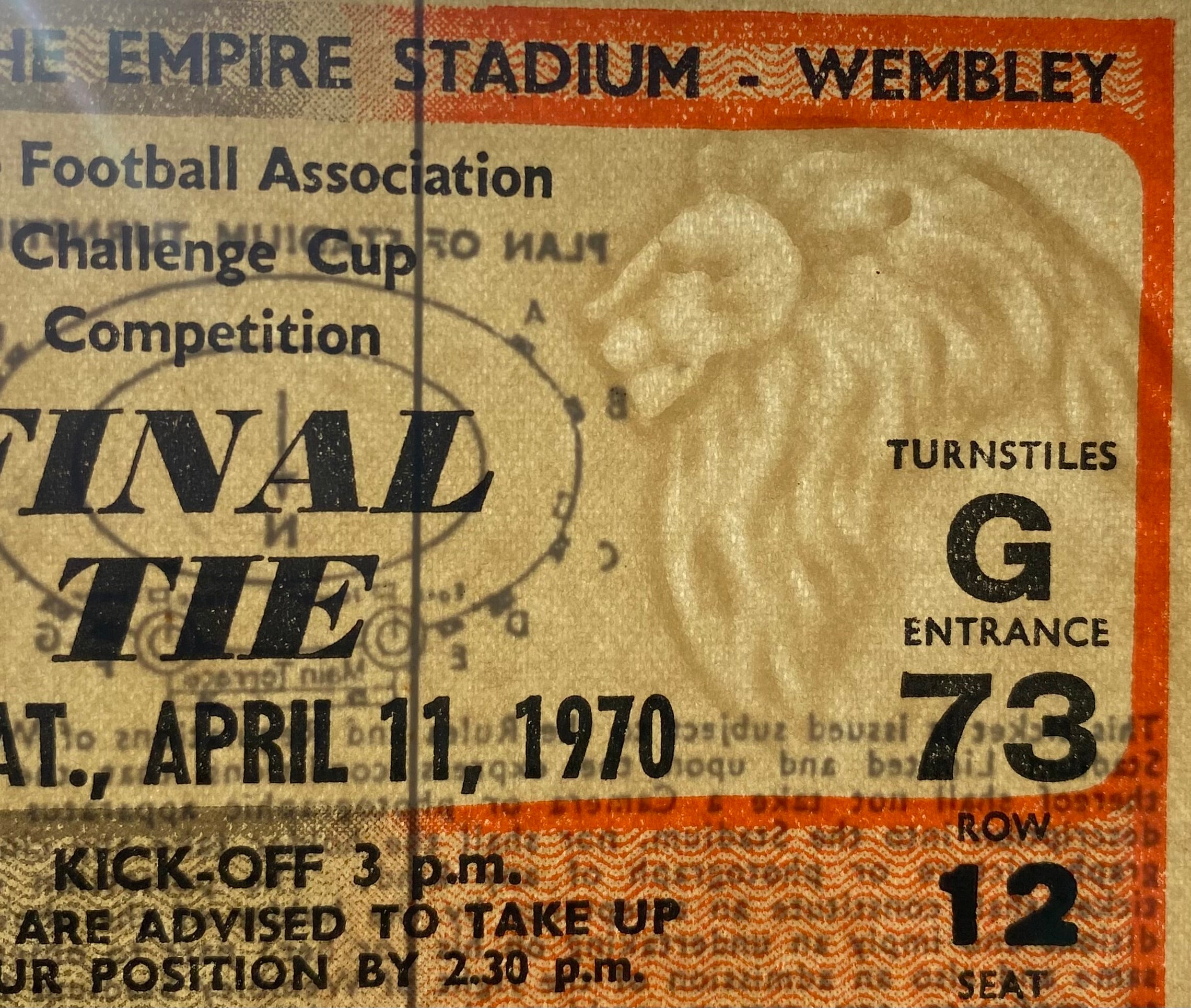 1970 ORIGINAL FA CUP FINAL TICKET CHELSEA V LEEDS UNITED