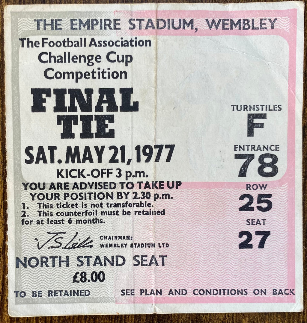 1977 ORIGINAL FA CUP FINAL TICKET LIVERPOOL V MANCHESTER UNITED