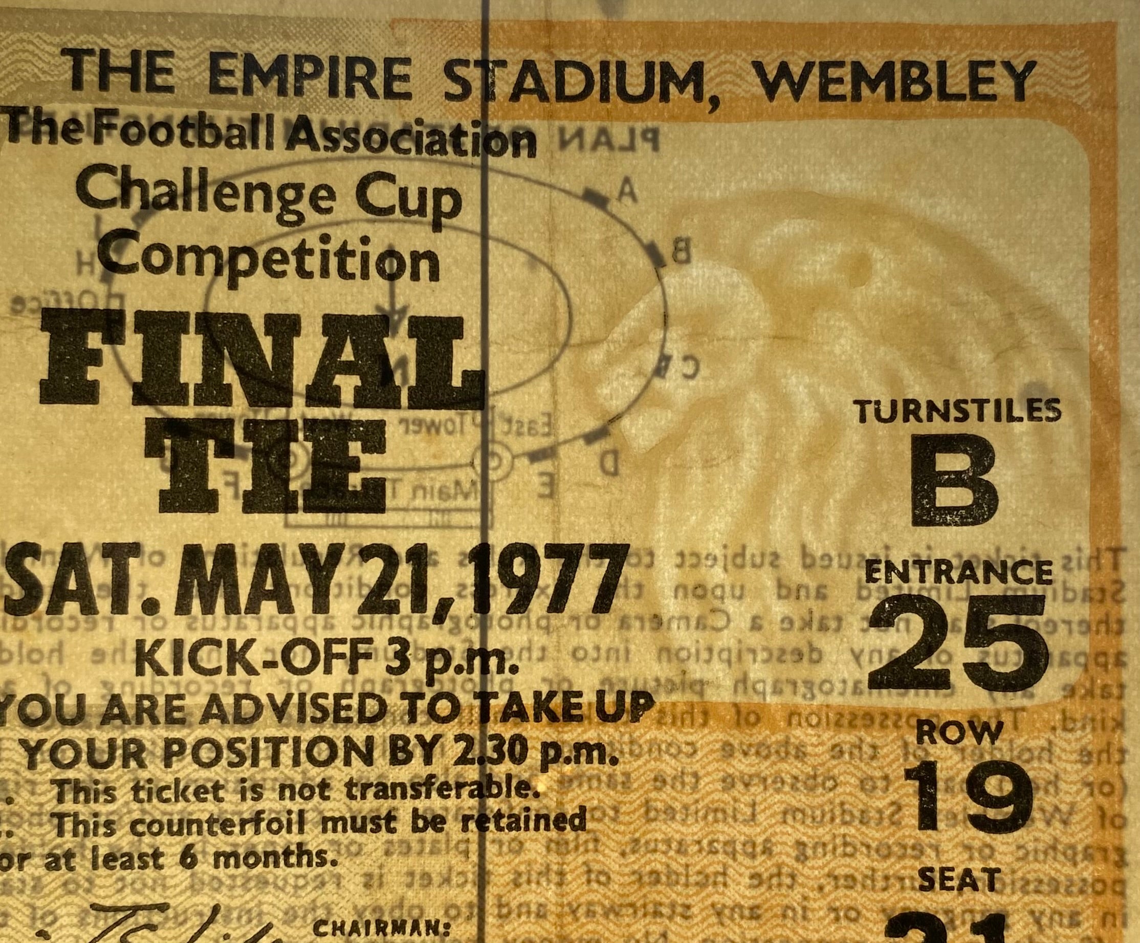 1977 ORIGINAL FA CUP FINAL TICKET LIVERPOOL V MANCHESTER UNITED