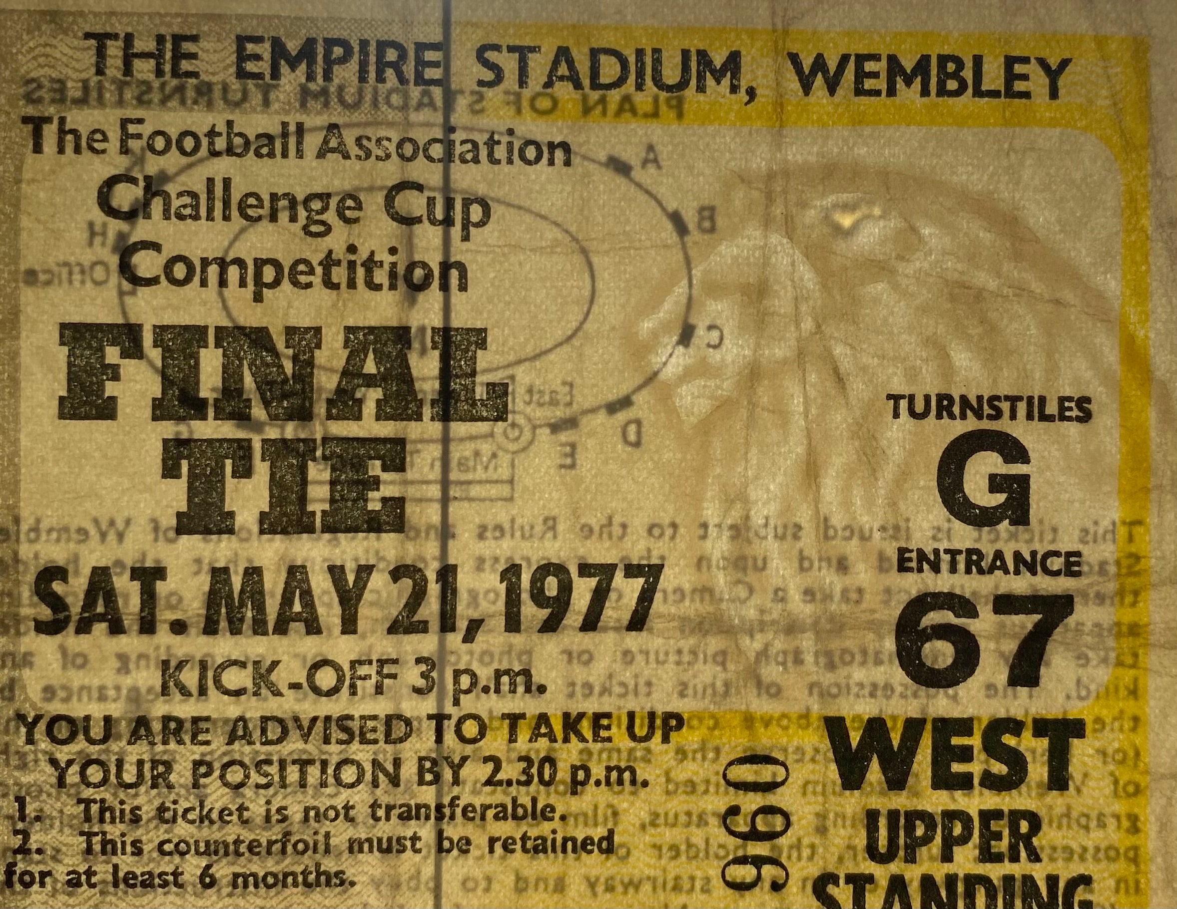 1977 ORIGINAL FA CUP FINAL TICKET LIVERPOOL V MANCHESTER UNITED