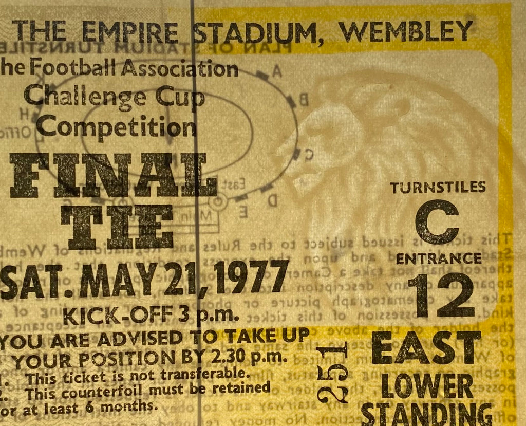 1977 ORIGINAL FA CUP FINAL TICKET LIVERPOOL V MANCHESTER UNITED