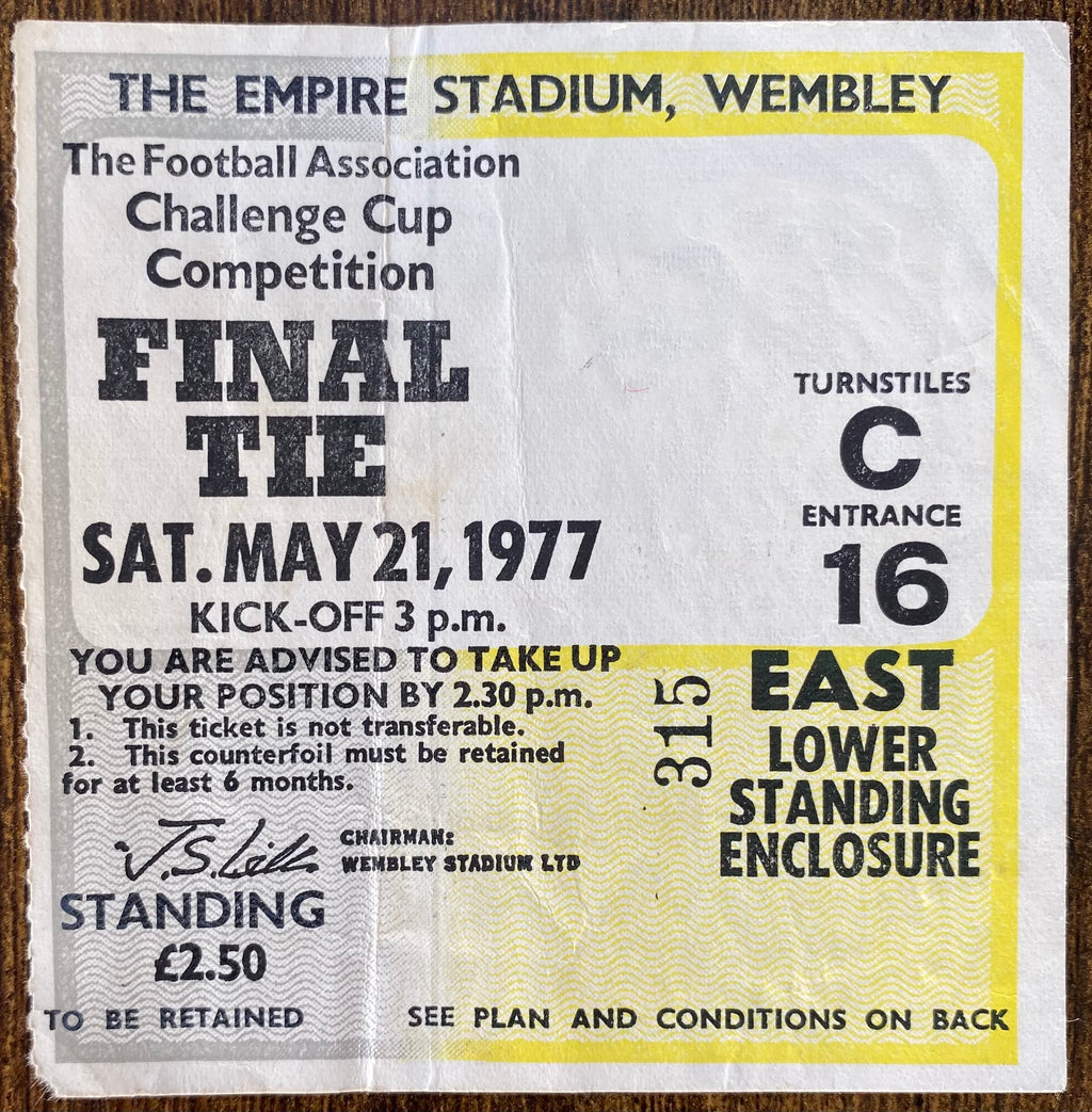 1977 ORIGINAL FA CUP FINAL TICKET LIVERPOOL V MANCHESTER UNITED