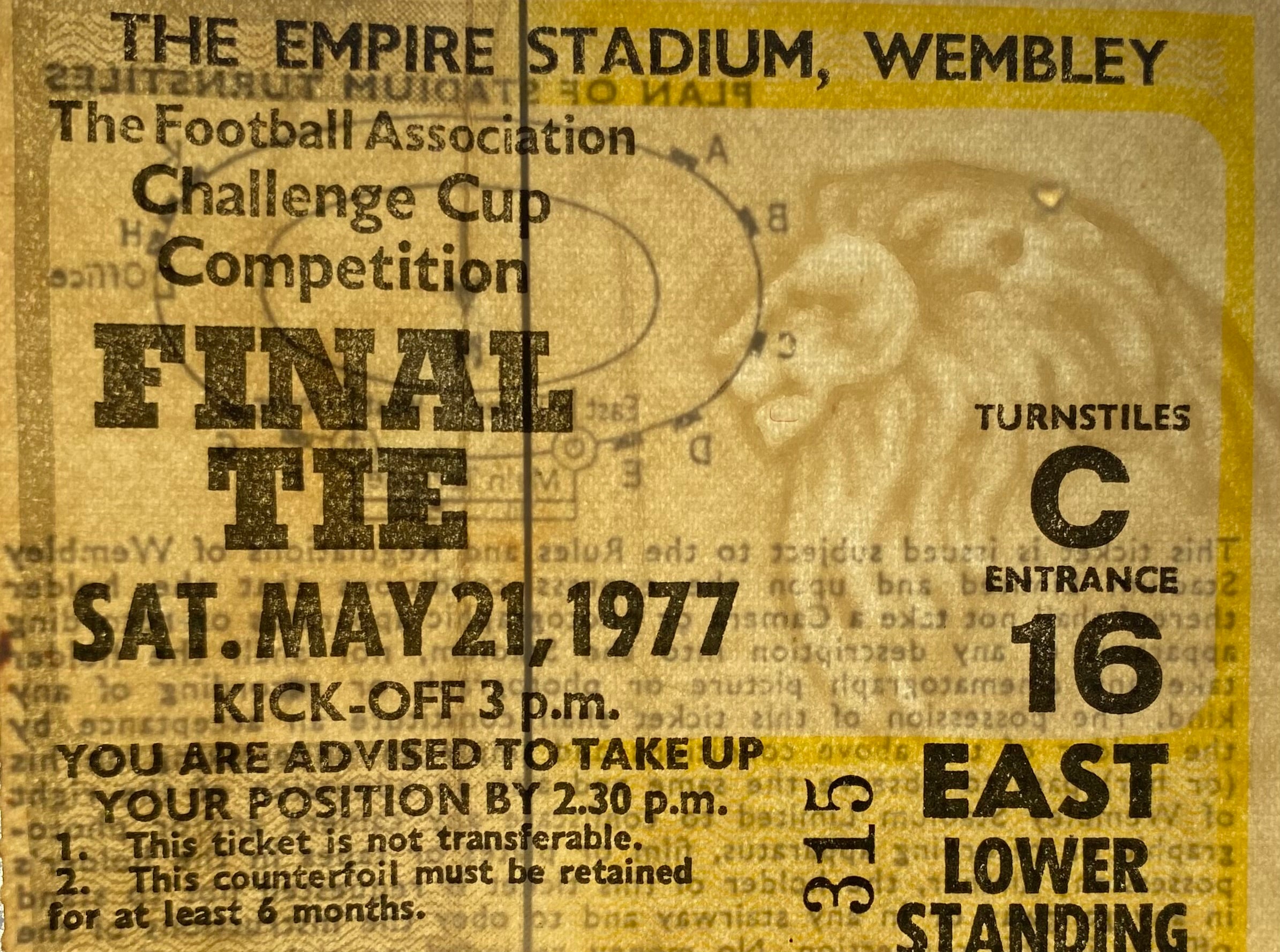 1977 ORIGINAL FA CUP FINAL TICKET LIVERPOOL V MANCHESTER UNITED