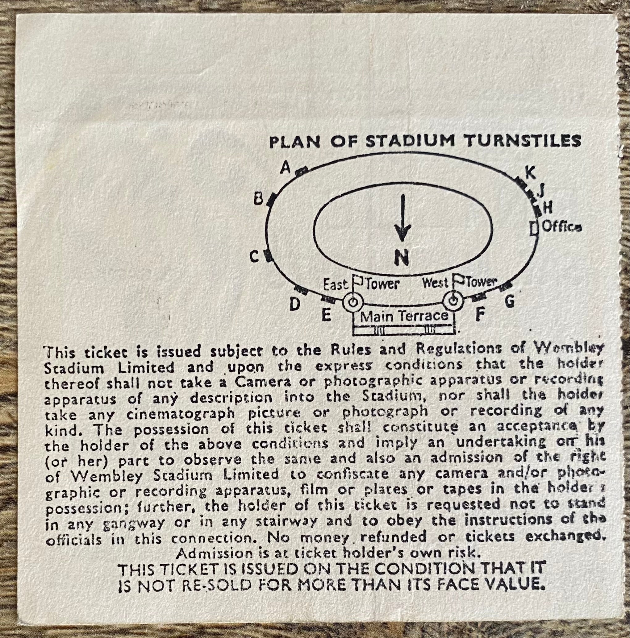 1978 ORIGINAL FA CUP FINAL TICKET IPSWICH TOWN V ARSENAL