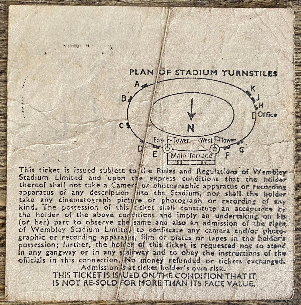 1978 ORIGINAL FA CUP FINAL TICKET IPSWICH TOWN V ARSENAL