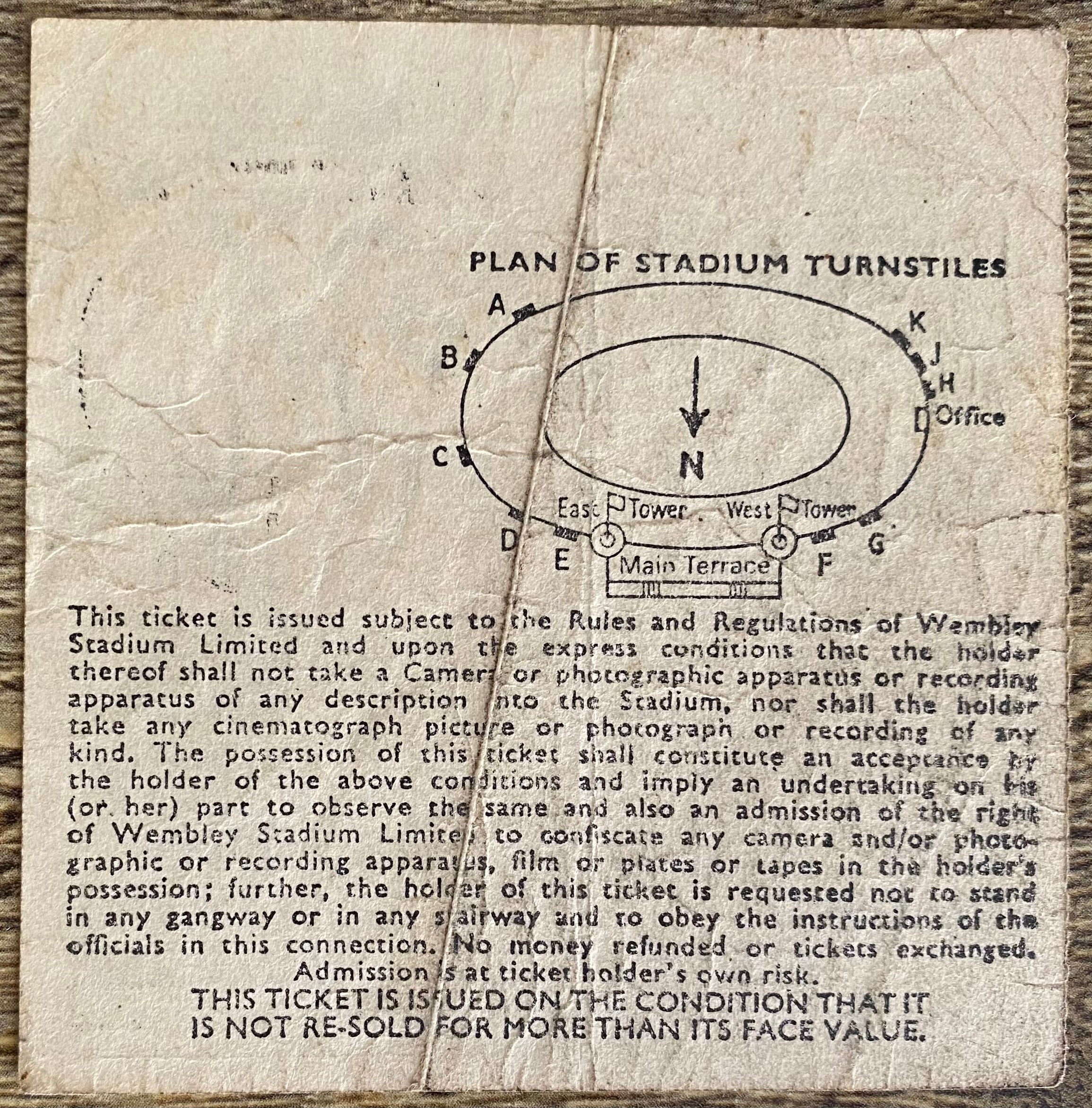 1978 ORIGINAL FA CUP FINAL TICKET IPSWICH TOWN V ARSENAL