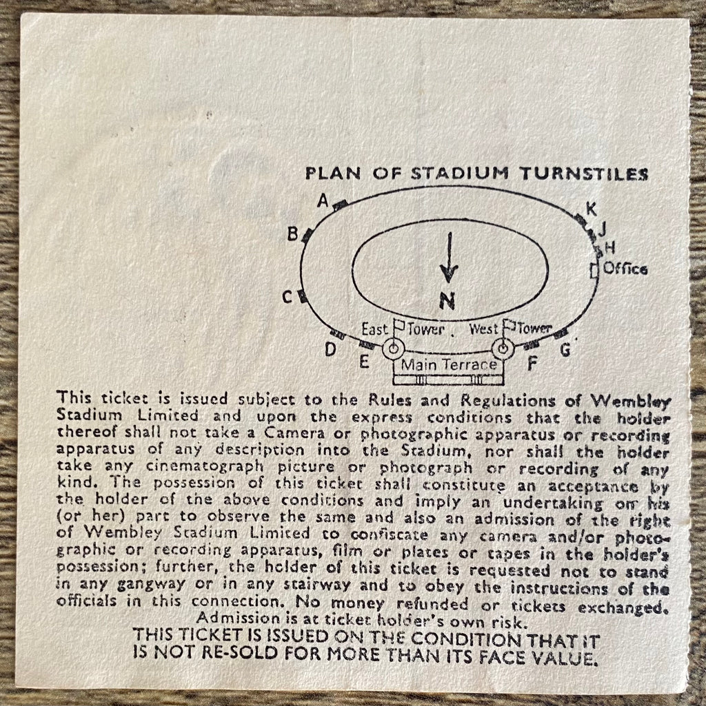 1978 ORIGINAL FA CUP FINAL TICKET IPSWICH TOWN V ARSENAL
