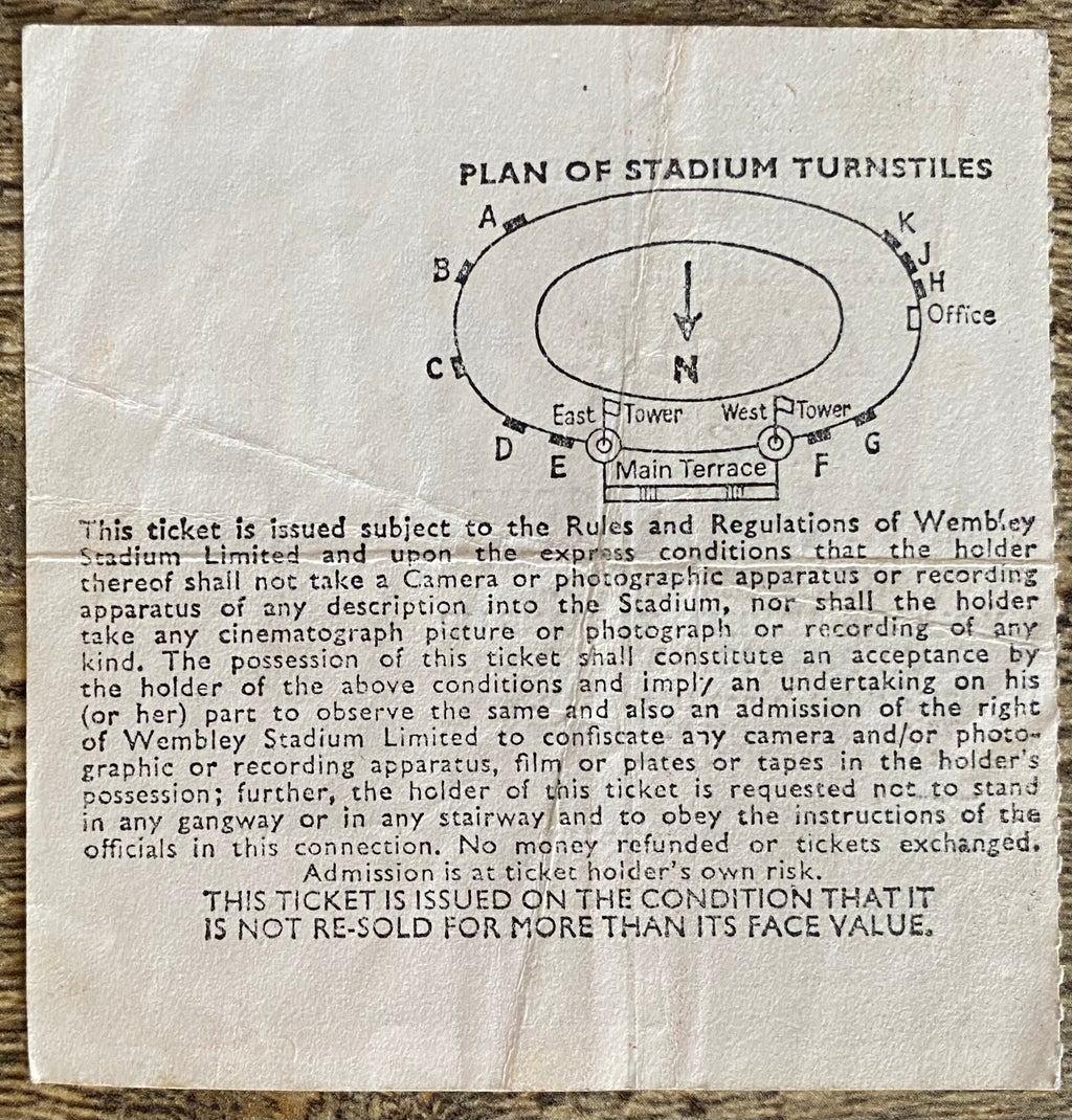 1975 ORIGINAL FA CUP FINAL TICKET WEST HAM UNITED V FULHAM