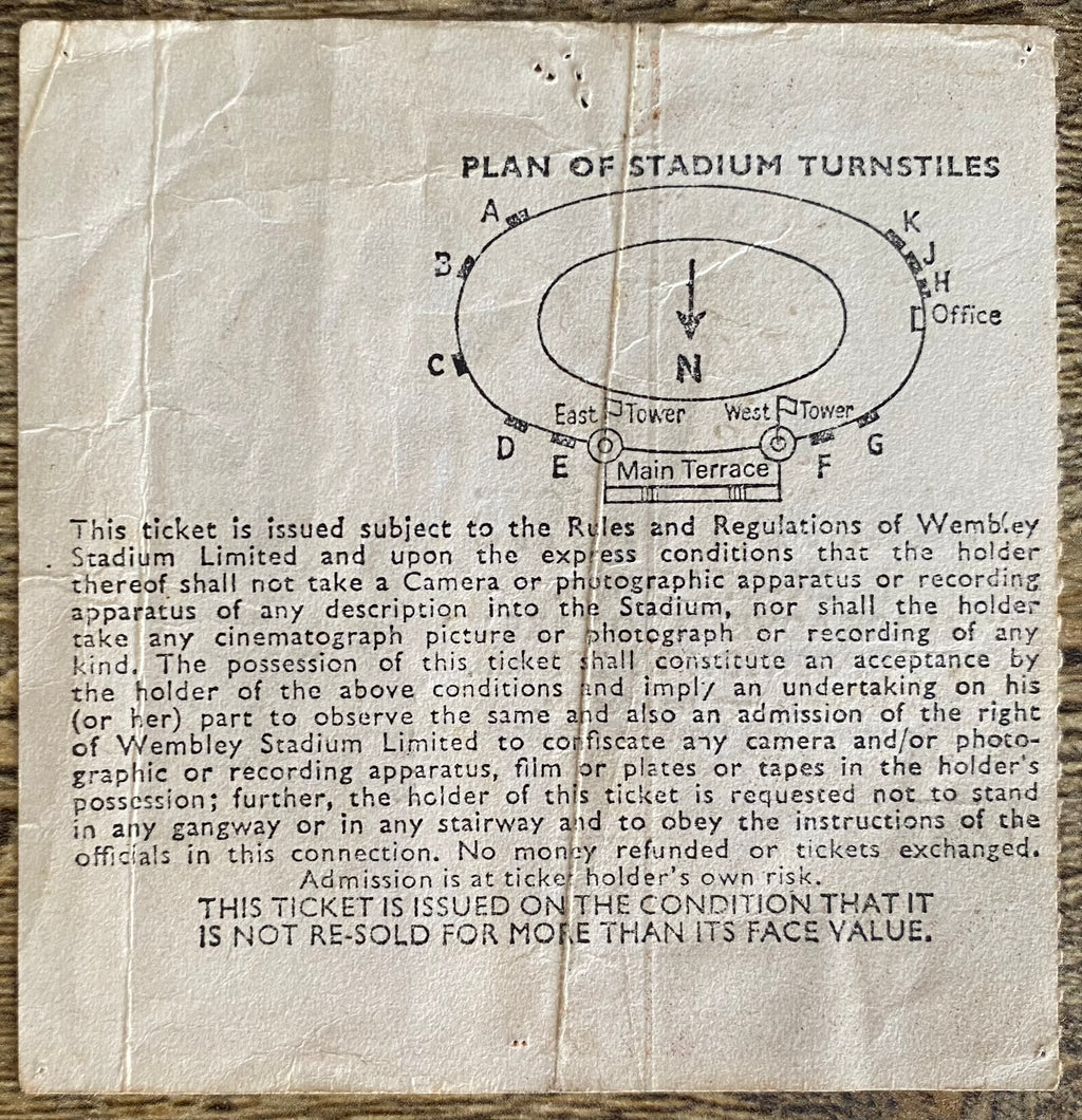 1975 ORIGINAL FA CUP FINAL TICKET WEST HAM UNITED V FULHAM