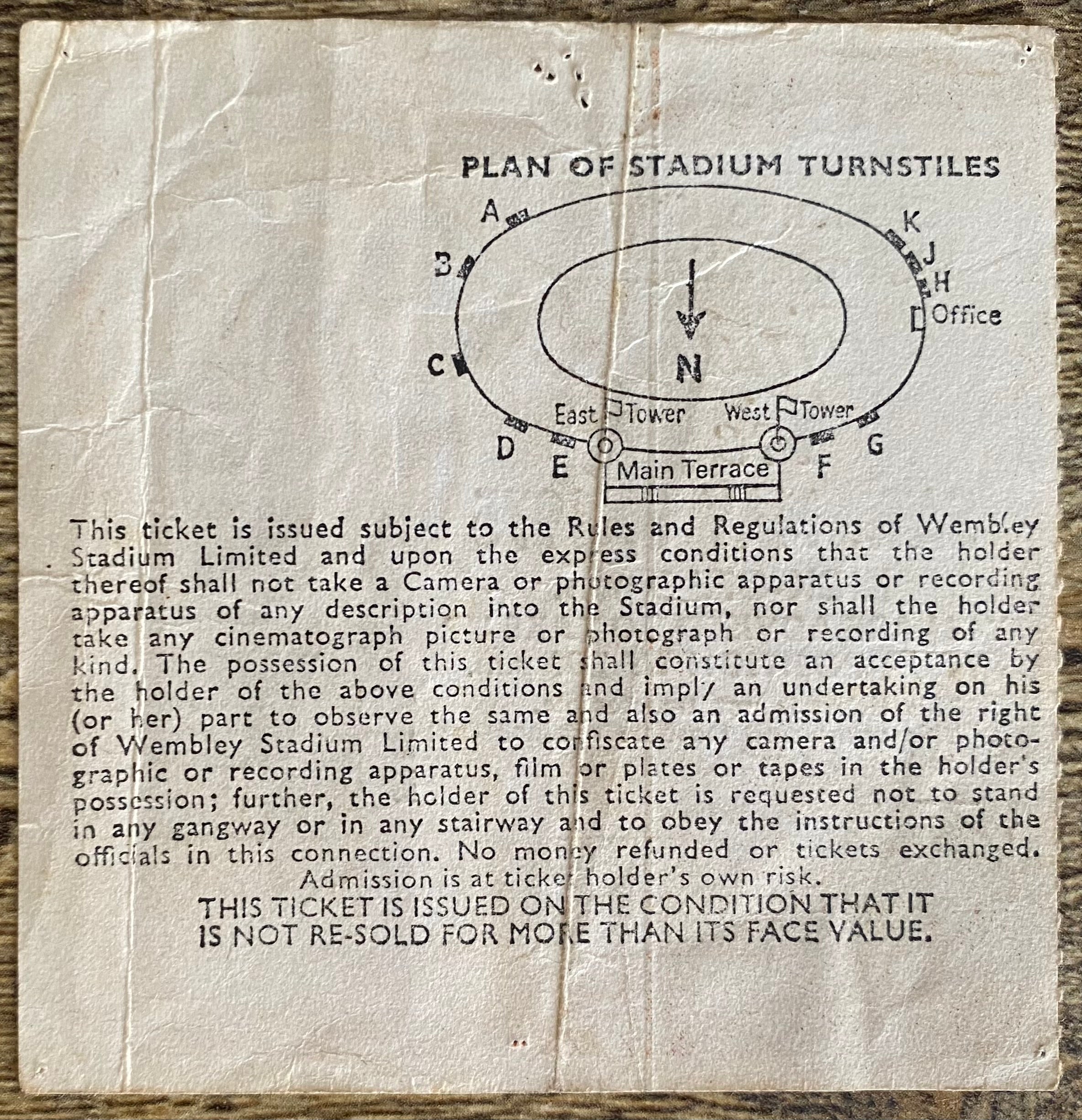 1975 ORIGINAL FA CUP FINAL TICKET WEST HAM UNITED V FULHAM
