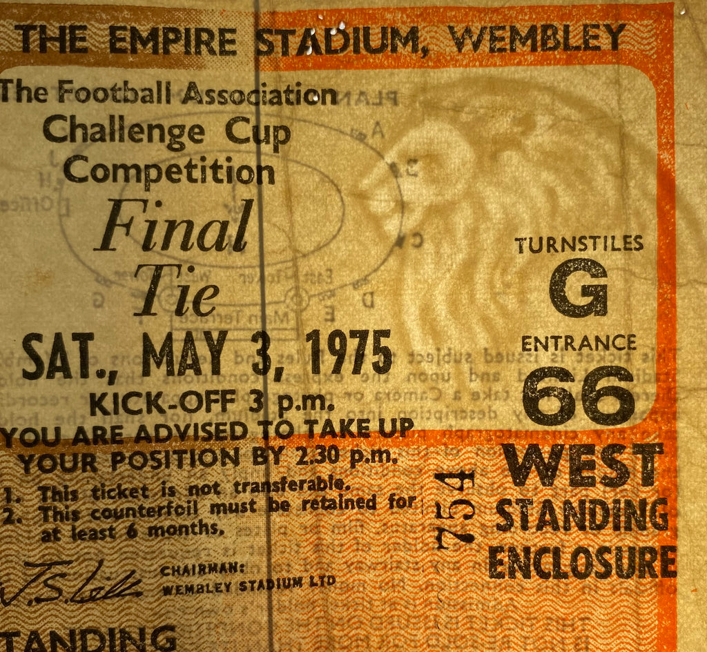 1975 ORIGINAL FA CUP FINAL TICKET WEST HAM UNITED V FULHAM