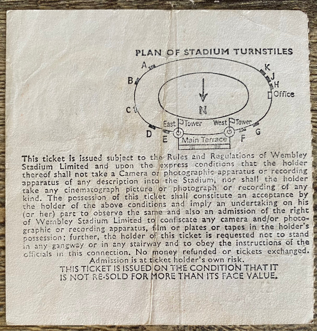 1975 ORIGINAL FA CUP FINAL TICKET WEST HAM UNITED V FULHAM