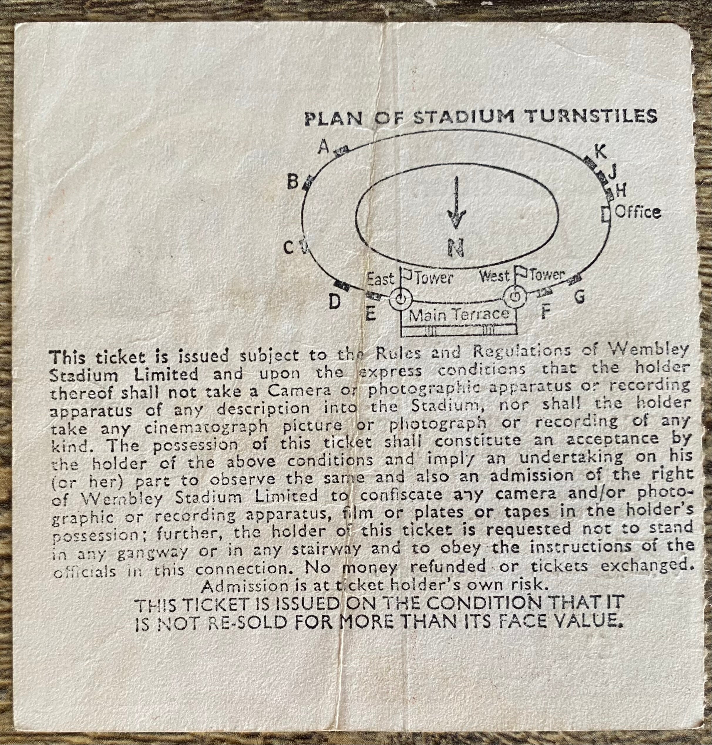 1975 ORIGINAL FA CUP FINAL TICKET WEST HAM UNITED V FULHAM