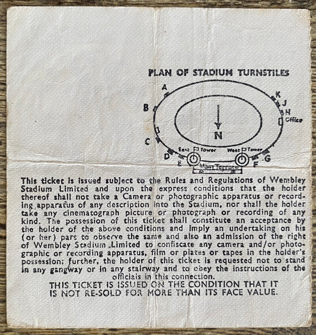 1972 ORIGINAL FA CUP FINAL TICKET ARSENAL V LEEDS UNITED