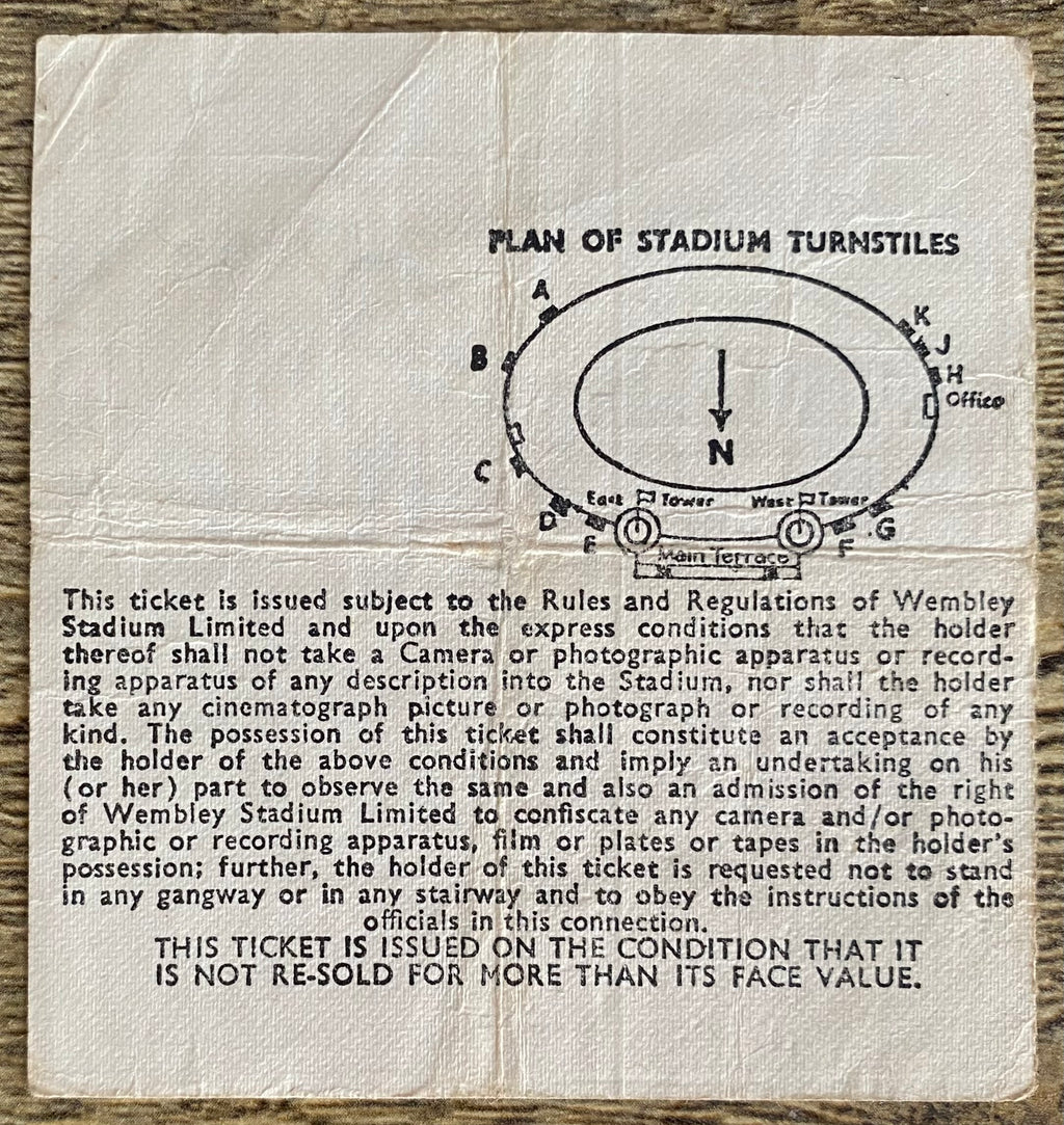 1972 ORIGINAL FA CUP FINAL TICKET ARSENAL V LEEDS UNITED