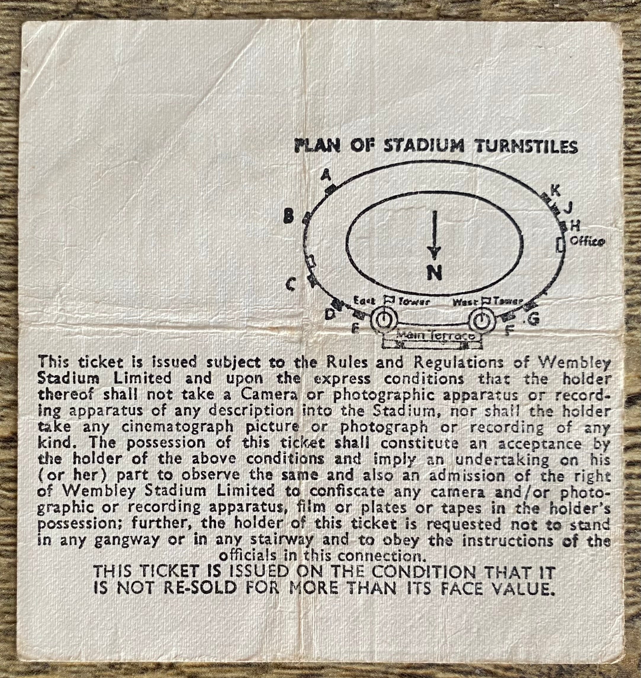 1972 ORIGINAL FA CUP FINAL TICKET ARSENAL V LEEDS UNITED