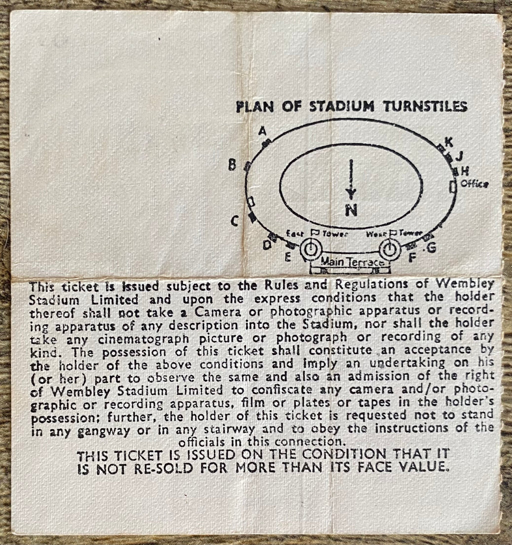 1972 ORIGINAL FA CUP FINAL TICKET ARSENAL V LEEDS UNITED