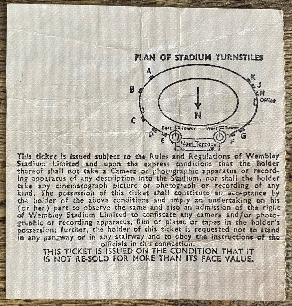 1972 ORIGINAL FA CUP FINAL TICKET ARSENAL V LEEDS UNITED