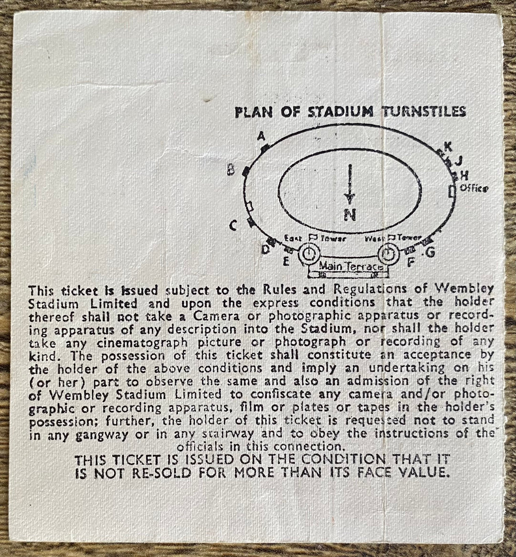 1972 ORIGINAL FA CUP FINAL TICKET ARSENAL V LEEDS UNITED