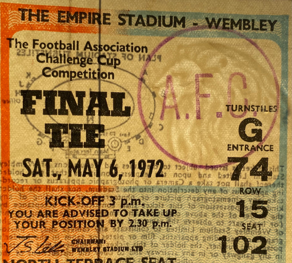 1972 ORIGINAL FA CUP FINAL TICKET ARSENAL V LEEDS UNITED