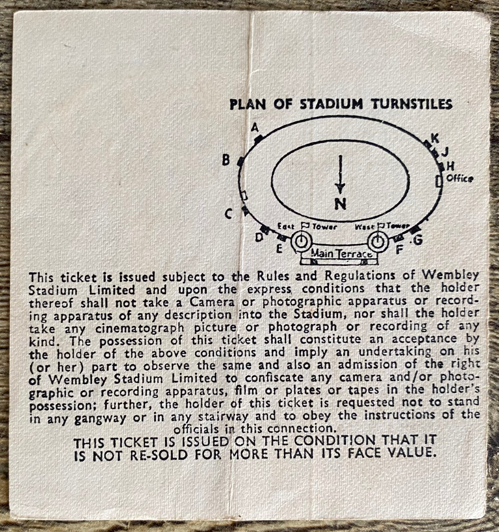 1972 ORIGINAL FA CUP FINAL TICKET ARSENAL V LEEDS UNITED