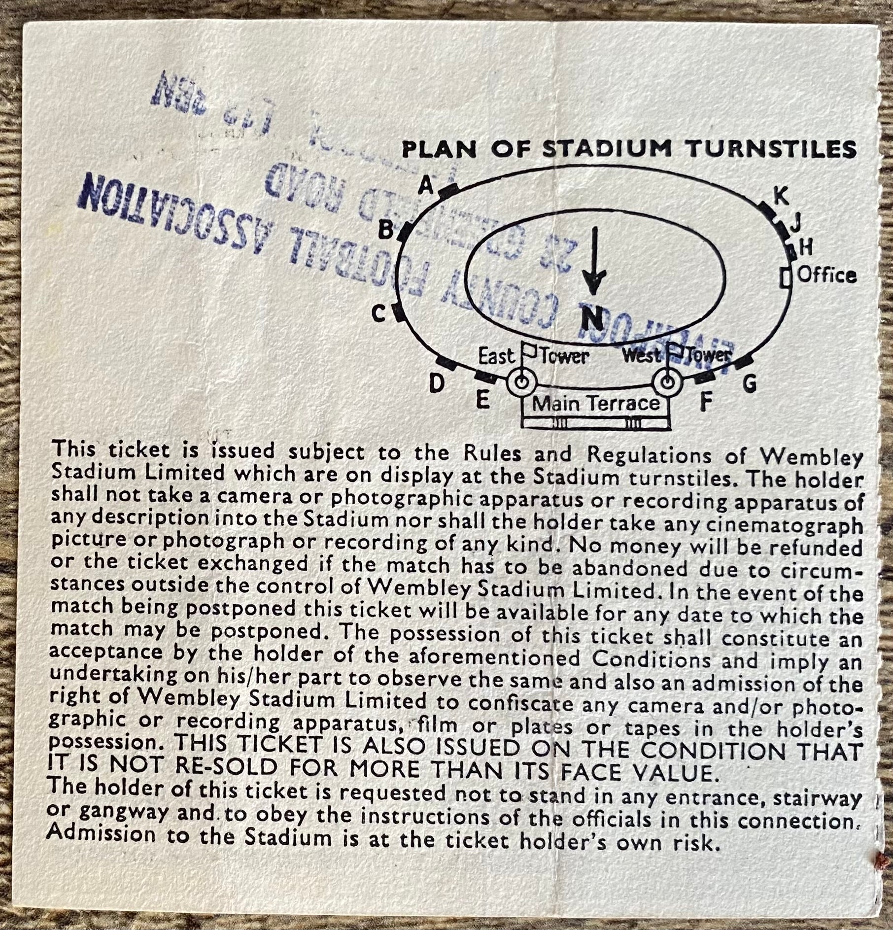 1981 ORIGINAL FA CUP FINAL TICKET TOTTENHAM HOTSPUR V MANCHESTER CITY