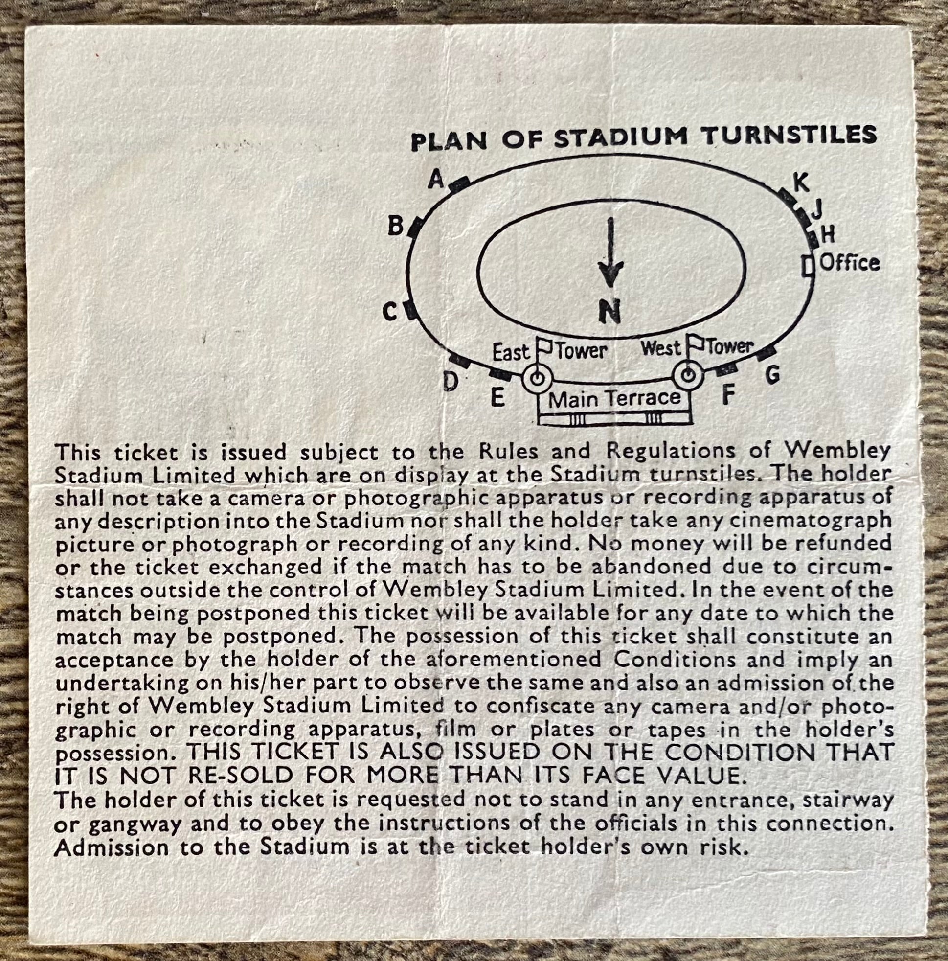 1981 ORIGINAL FA CUP FINAL TICKET TOTTENHAM HOTSPUR V MANCHESTER CITY