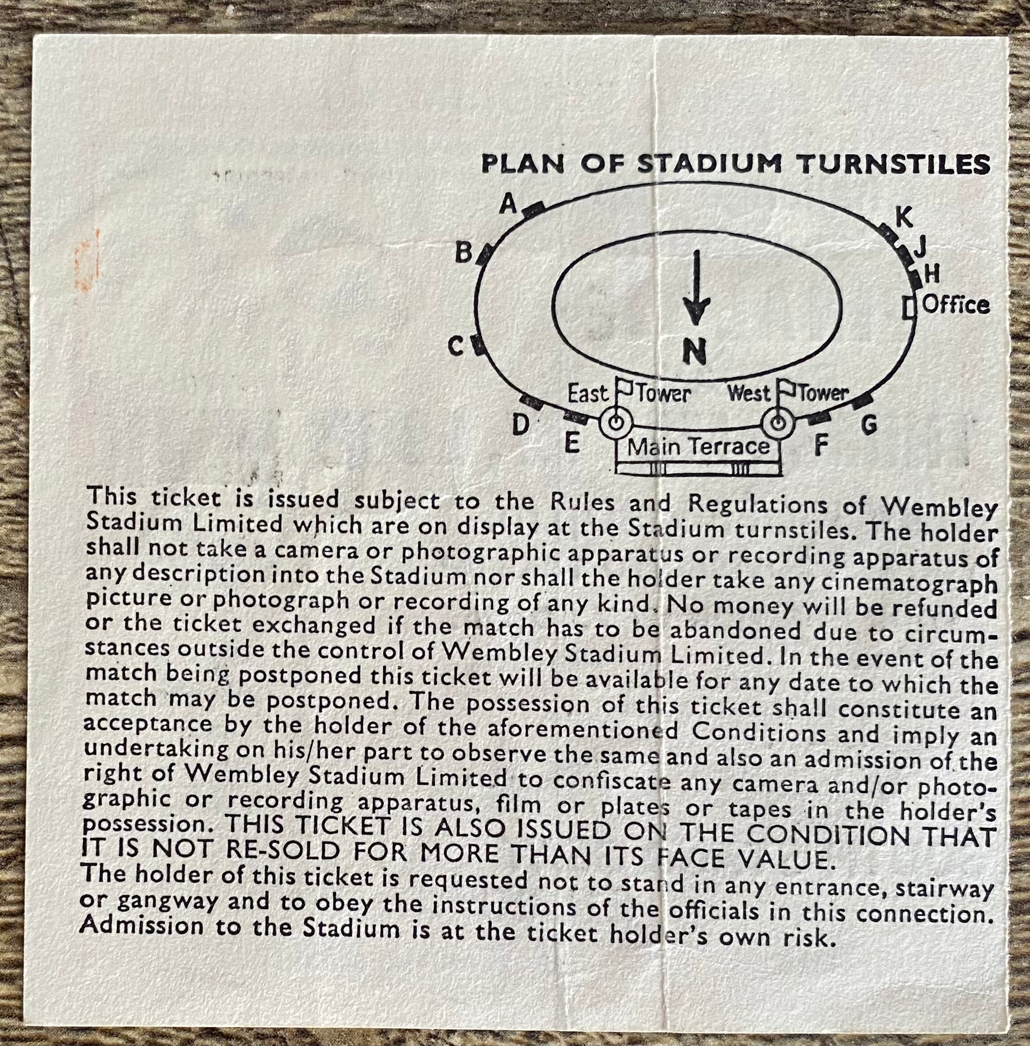 1982 ORIGINAL FA CUP FINAL REPLAY TICKET TOTTENHAM HOTSPUR V QUEENS PARK RANGERS