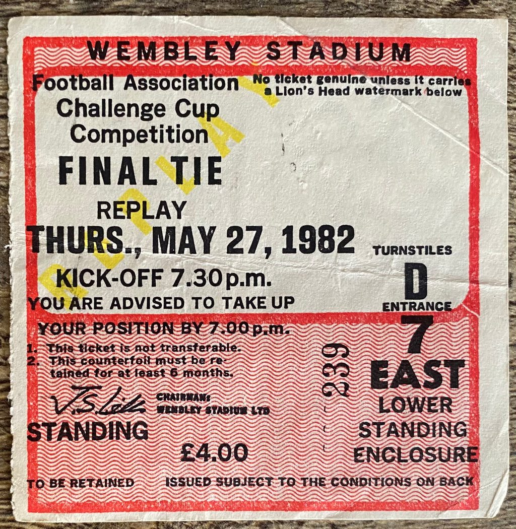 1982 ORIGINAL FA CUP FINAL REPLAY TICKET TOTTENHAM HOTSPUR V QUEENS PARK RANGERS