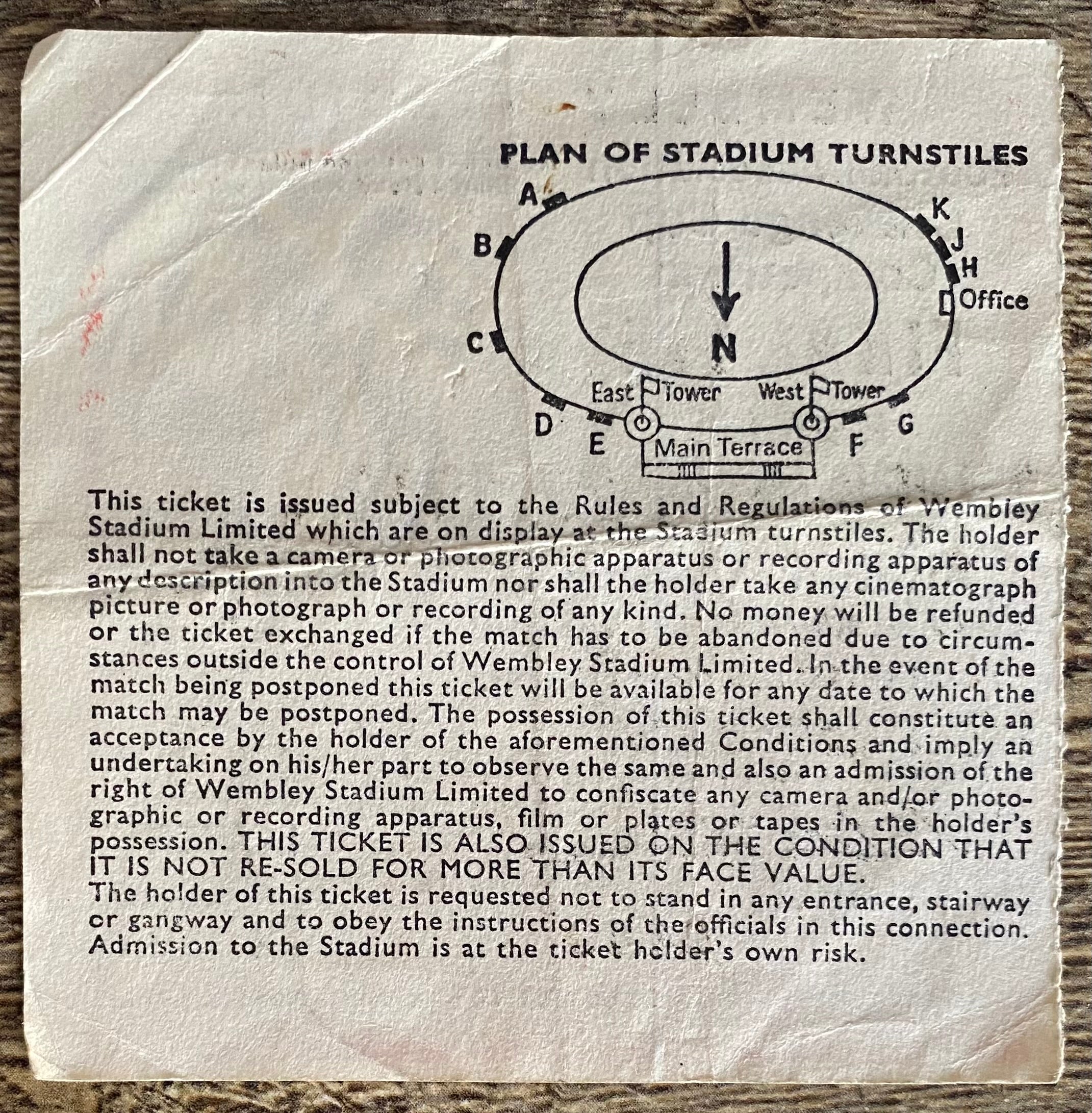 1982 ORIGINAL FA CUP FINAL REPLAY TICKET TOTTENHAM HOTSPUR V QUEENS PARK RANGERS