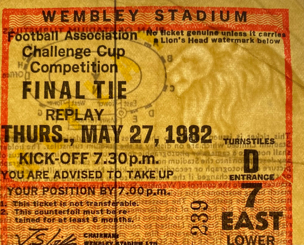 1982 ORIGINAL FA CUP FINAL REPLAY TICKET TOTTENHAM HOTSPUR V QUEENS PARK RANGERS