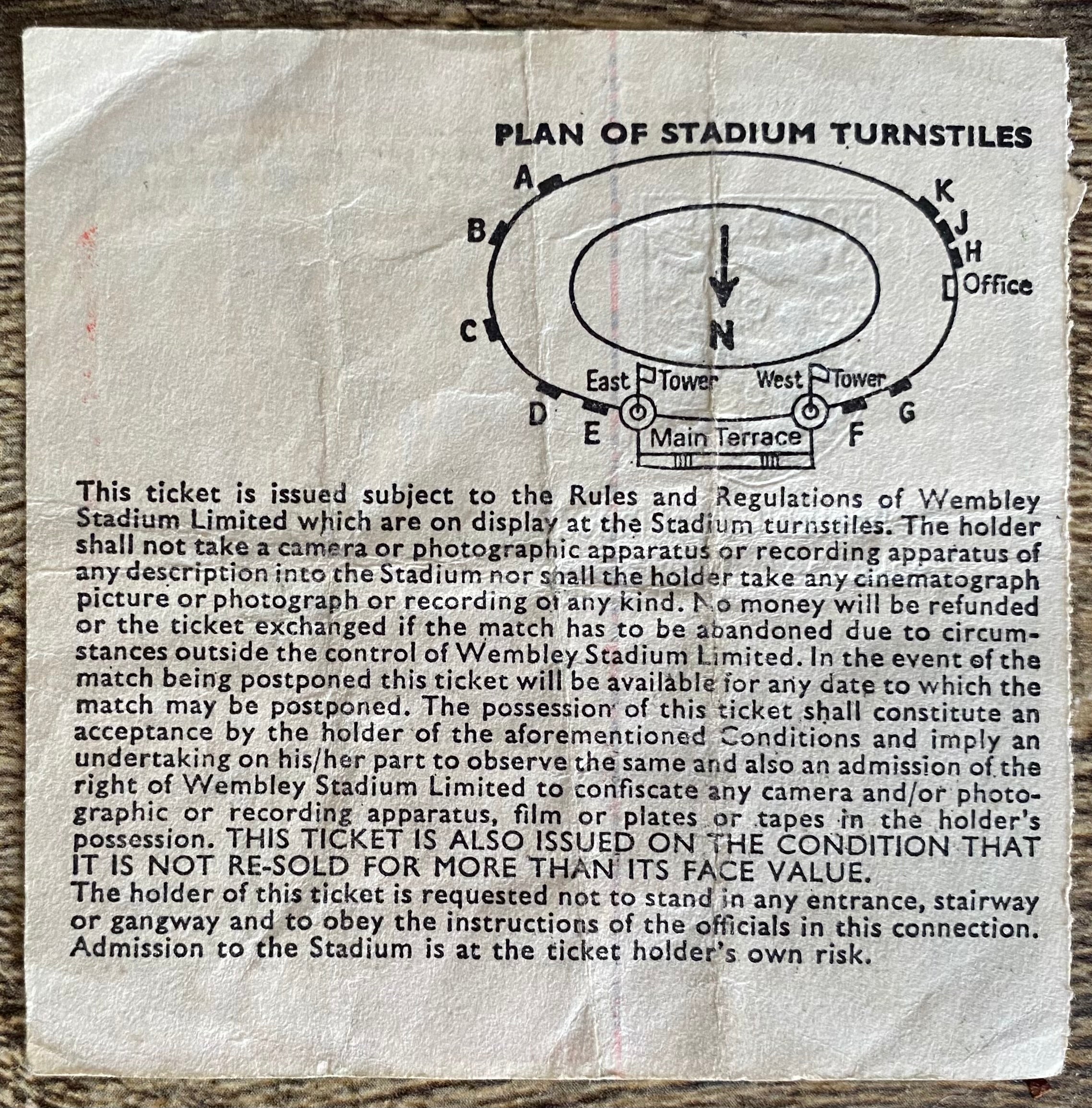 1982 ORIGINAL FA CUP FINAL TICKET TOTTENHAM HOTSPUR V QUEENS PARK RANGERS